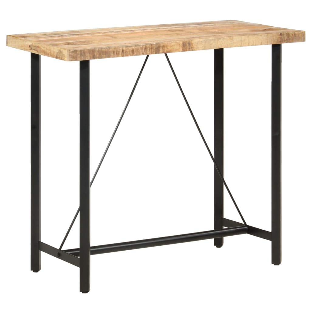 Rustic Pub Height Bar Table with Metal Frame - 47.2