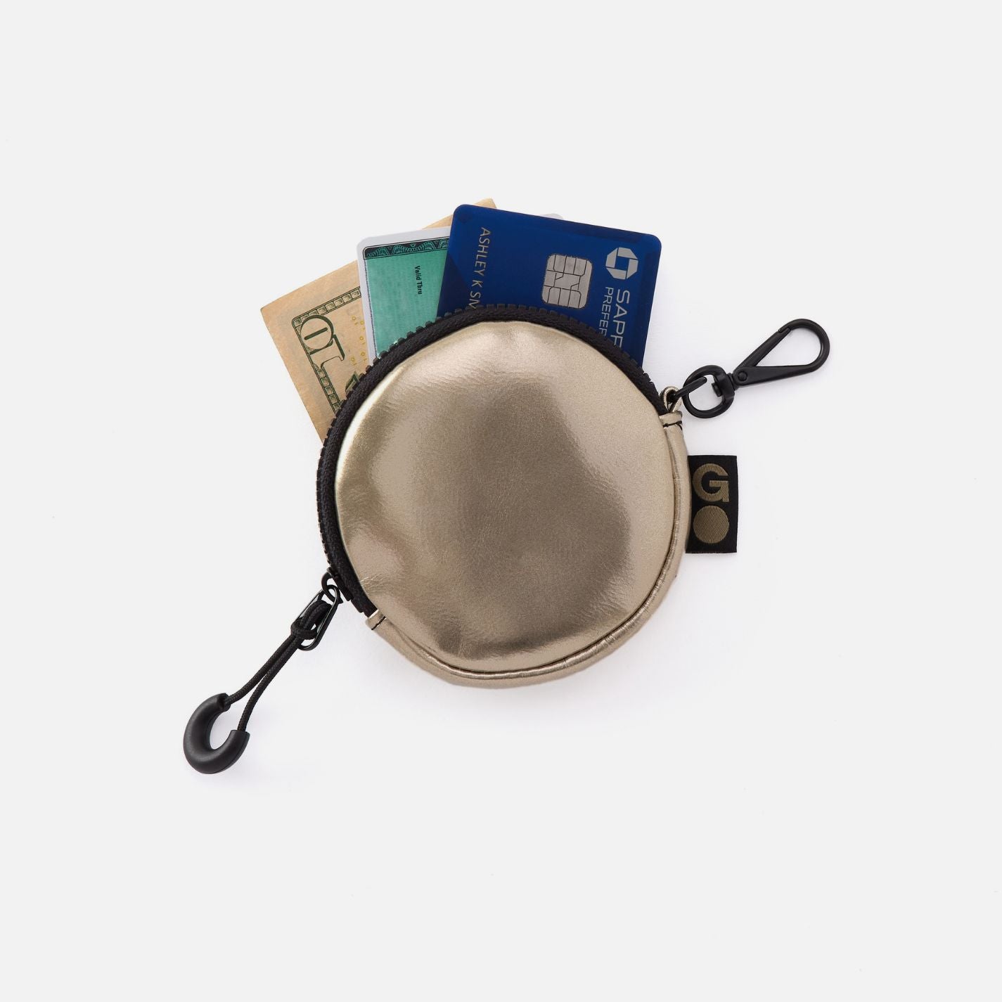 TAG ALONG EverShine Nylon Clip-On Bag in Coffee Gold Metallic - Perfect for Travel, Work & Everyday Use