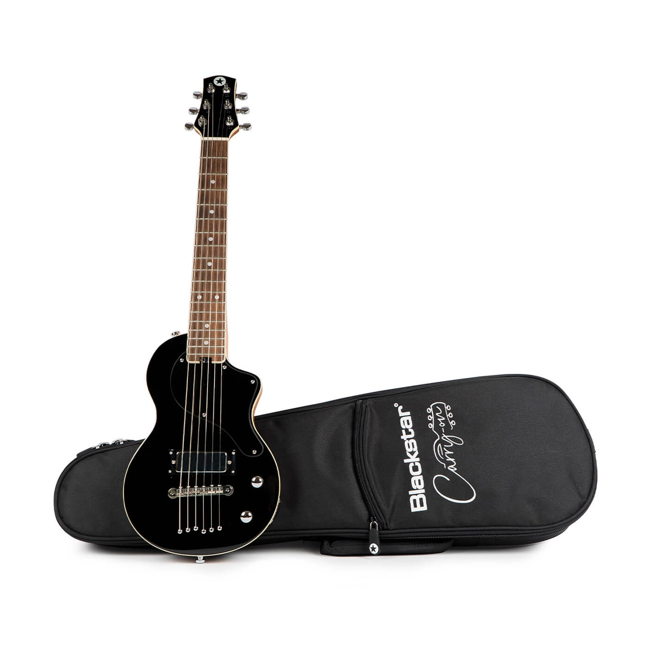 Blackstar Travel Guitar with Gig Bag - Compact & Portable Acoustic Electric Guitar for Travel, Camping, and Busking - Perfect for Musicians on the Go