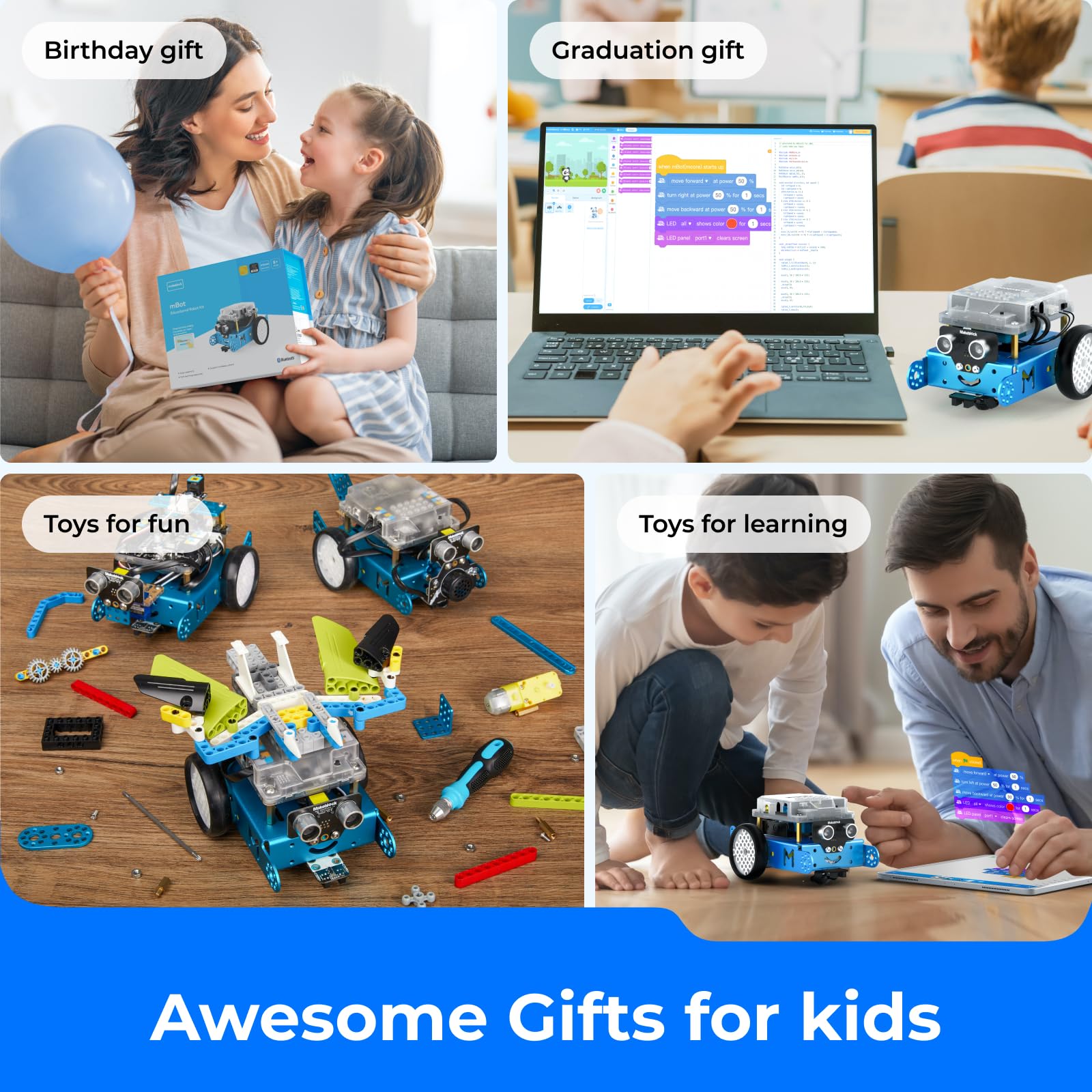 Makeblock mBot Robot Kit - STEM Coding Robot for Kids Ages 8-12 | Learn Programming with Scratch & Arduino | Educational Science Toy for Boys & Girls | Perfect for School Projects & Home Learning Activities