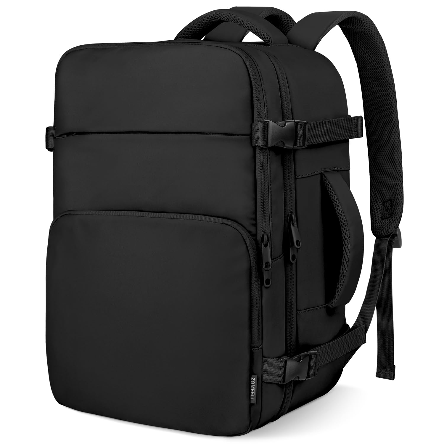 ZOMFELT Men's Travel Backpack - TSA Approved 17.3 Inch Laptop Carry On Backpack for Airplane, Business Trip & School - Water Resistant Flight Personal Item Bag for Nurses, Weekender & Casual Daypack (Black) - Perfect for Commuting, College Campus & Business Travel