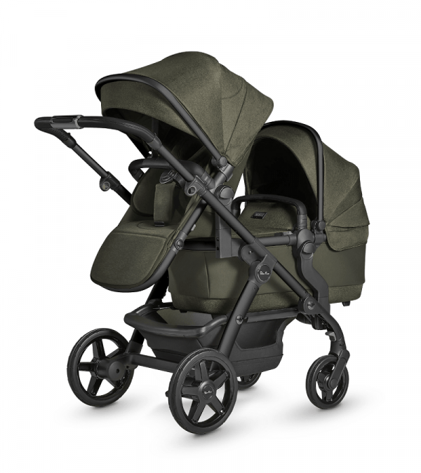 Silver Cross Wave 2022 Luxury Double Stroller for Twins - Lightweight Compact Foldable Design Perfect for Travel, Shopping & Daily Use
