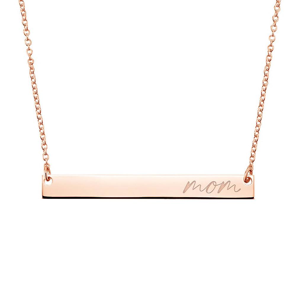 Personalized Engraved Bar Necklace for Women - Custom Name & Date Jewelry Gift for Mom, Wife, Girlfriend - Perfect for Anniversaries, Birthdays & Special Occasions