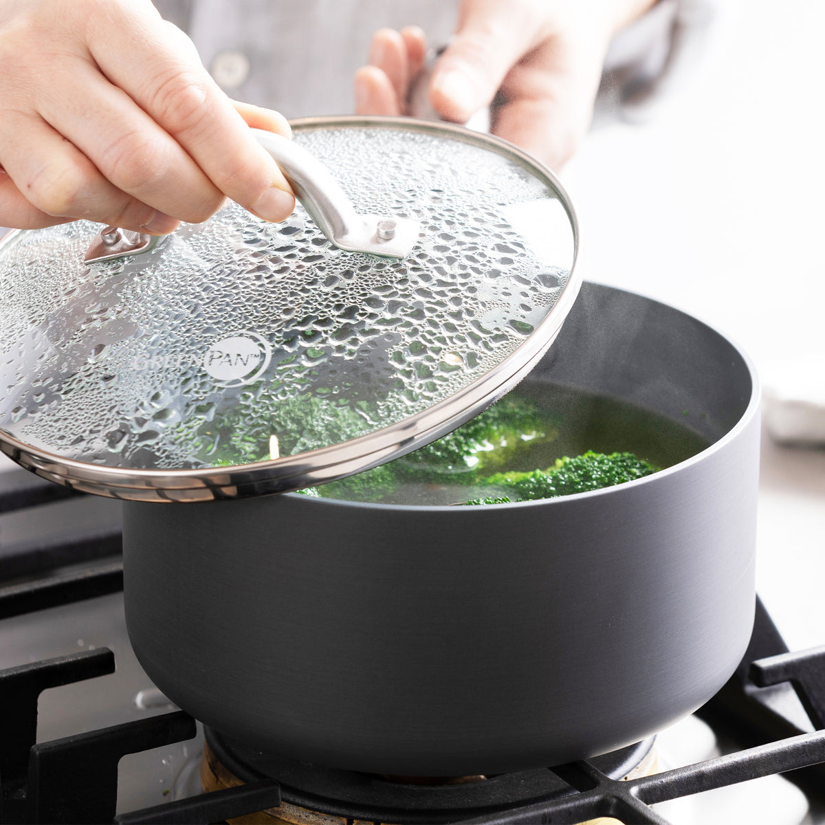 Premium Lima Ceramic Nonstick Saucepan Set - 1 Quart & 2 Quart Pots for Cooking, Boiling & Simmering - Healthy Eco-Friendly Kitchen Cookware for Pasta, Soup & Sauces