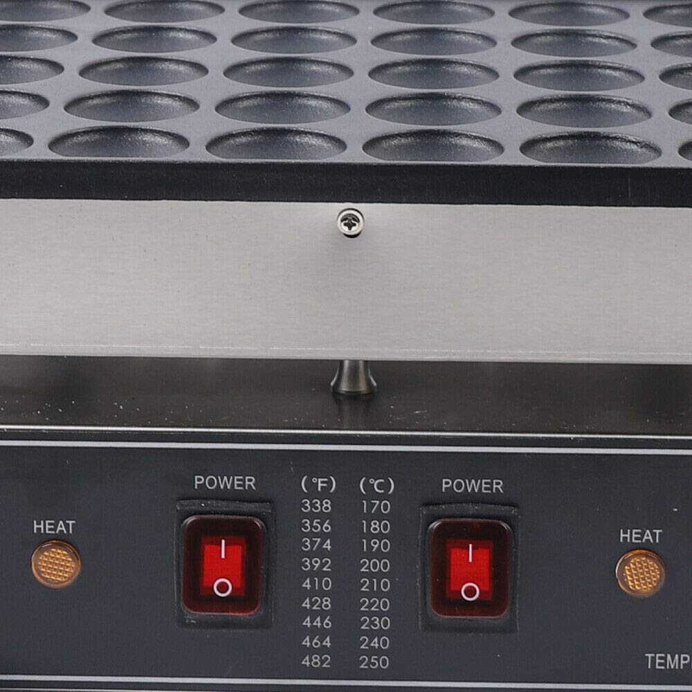 Commercial Dutch Pancake Maker - 50-Hole Electric Griddle for Muffins, Waffles & Dorayaki with Timer & Non-Stick Plates | Perfect for Breakfast Cafes, Food Trucks & Home Cooking (US Stock)