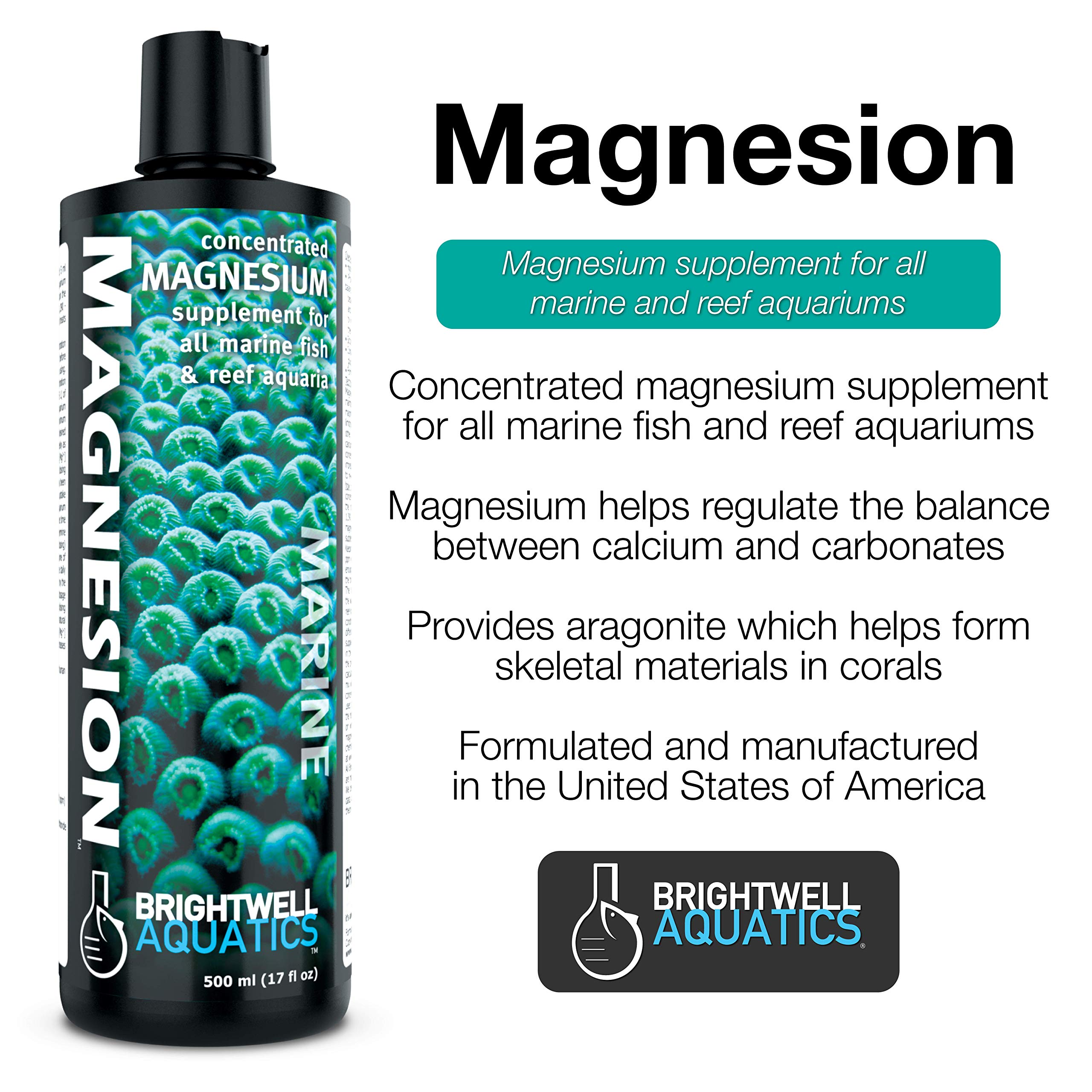 Brightwell Aquatics Magnesion - High-Potency Magnesium Supplement for Saltwater & Reef Aquariums | Supports Coral Growth & Water Clarity | Perfect for Marine Tanks & Coral Care