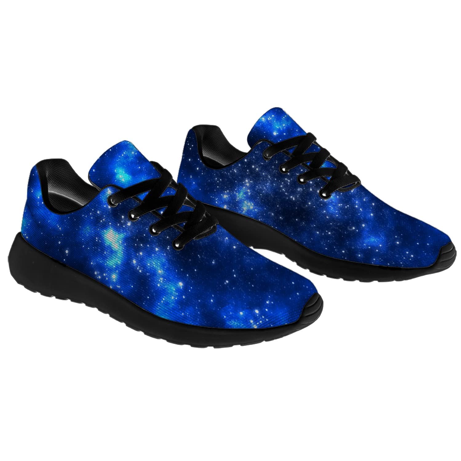 **Men's & Women's Galaxy Running Shoes - Lightweight Walking Tennis Sneakers with Cosmic Nebula Design - Navy Blue & Black - Size 11 Men/13 Women - Perfect for Jogging, Gym Workouts & Casual Wear**