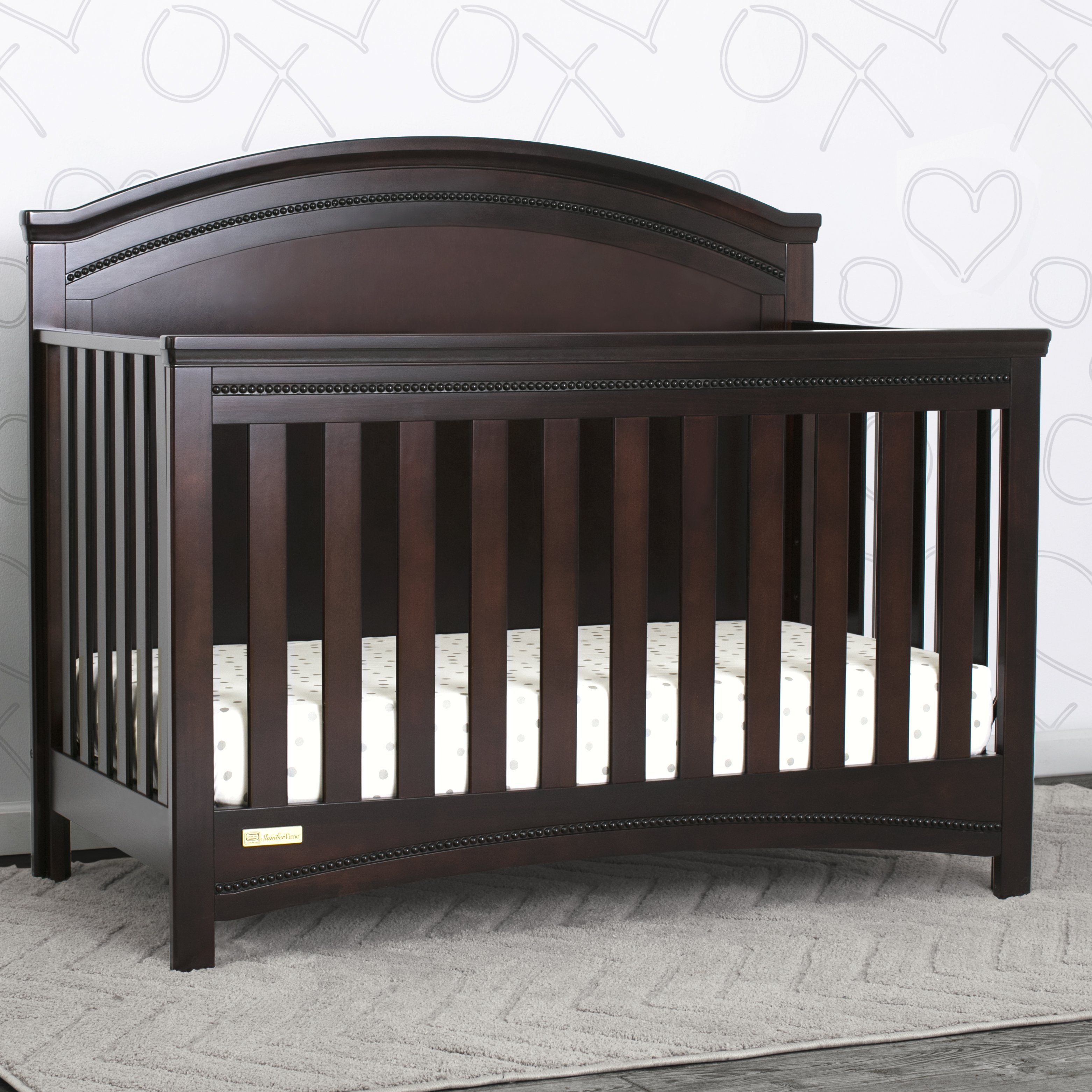 Emma 4-in-1 Convertible Baby Crib with Toddler Bed, Daybed & Full-Size Bed Conversion - Perfect for Nursery, Kids Room & Growing Families