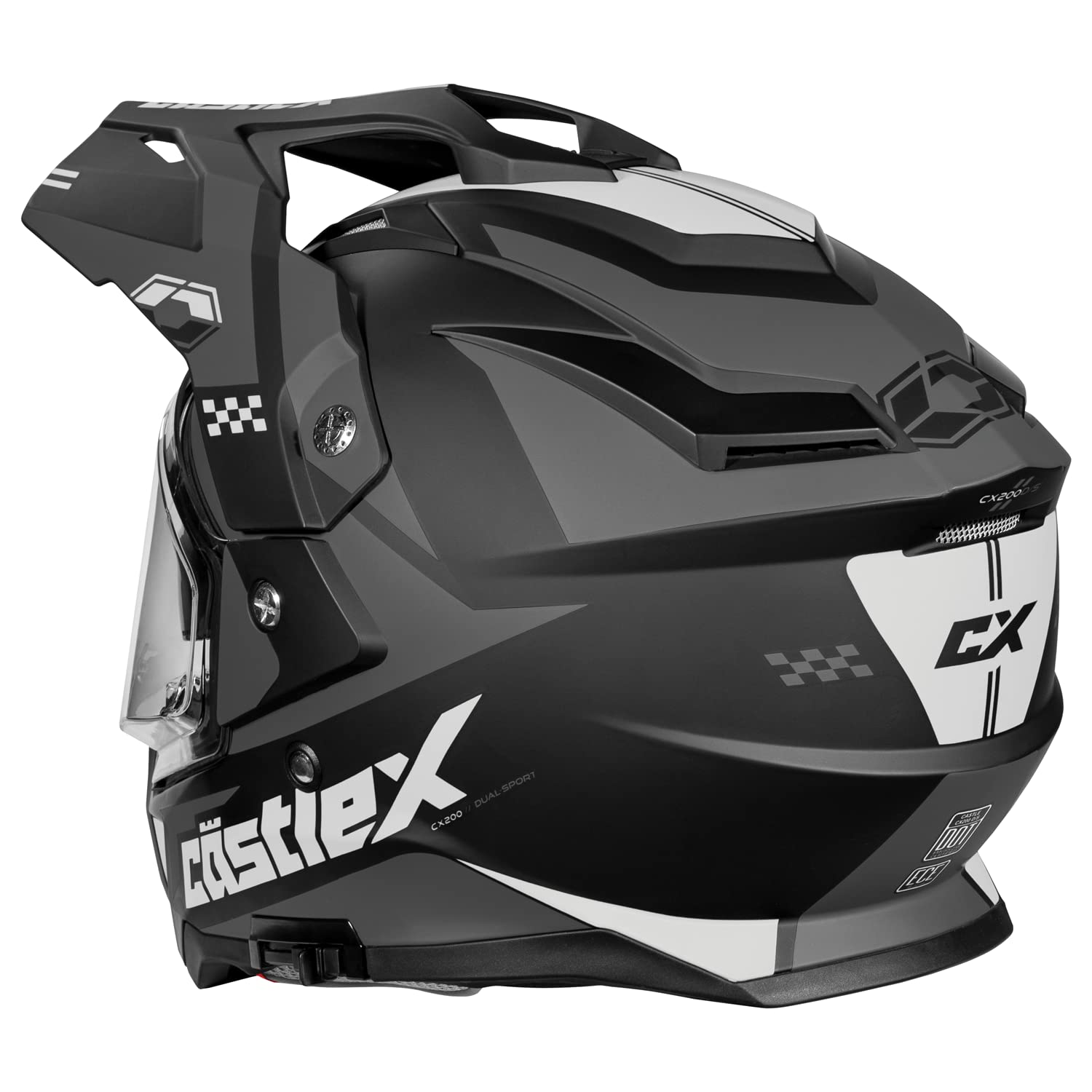Castle X CX200 Wrath Dual Sport Motorcycle Helmet - Matte Charcoal - Size Small - DOT Certified for Street & Off-Road Riding - Perfect for Adventure Touring & Commuting