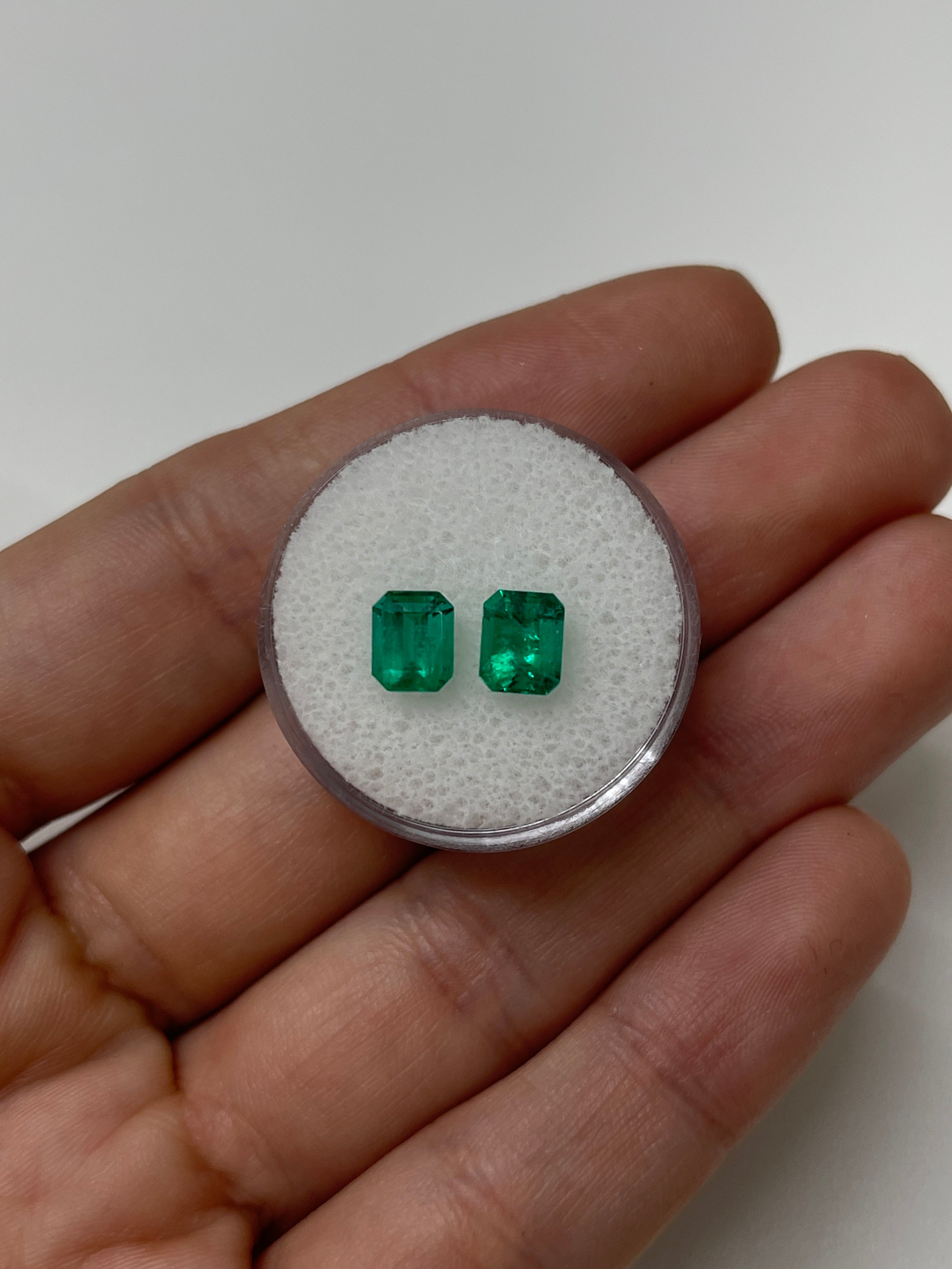 1.86tcw 7x5.5mm Muzo Green Loose Colombian Emeralds - Emerald Cut Gemstones for Jewelry Making, Engagement Rings & Luxury Gifts