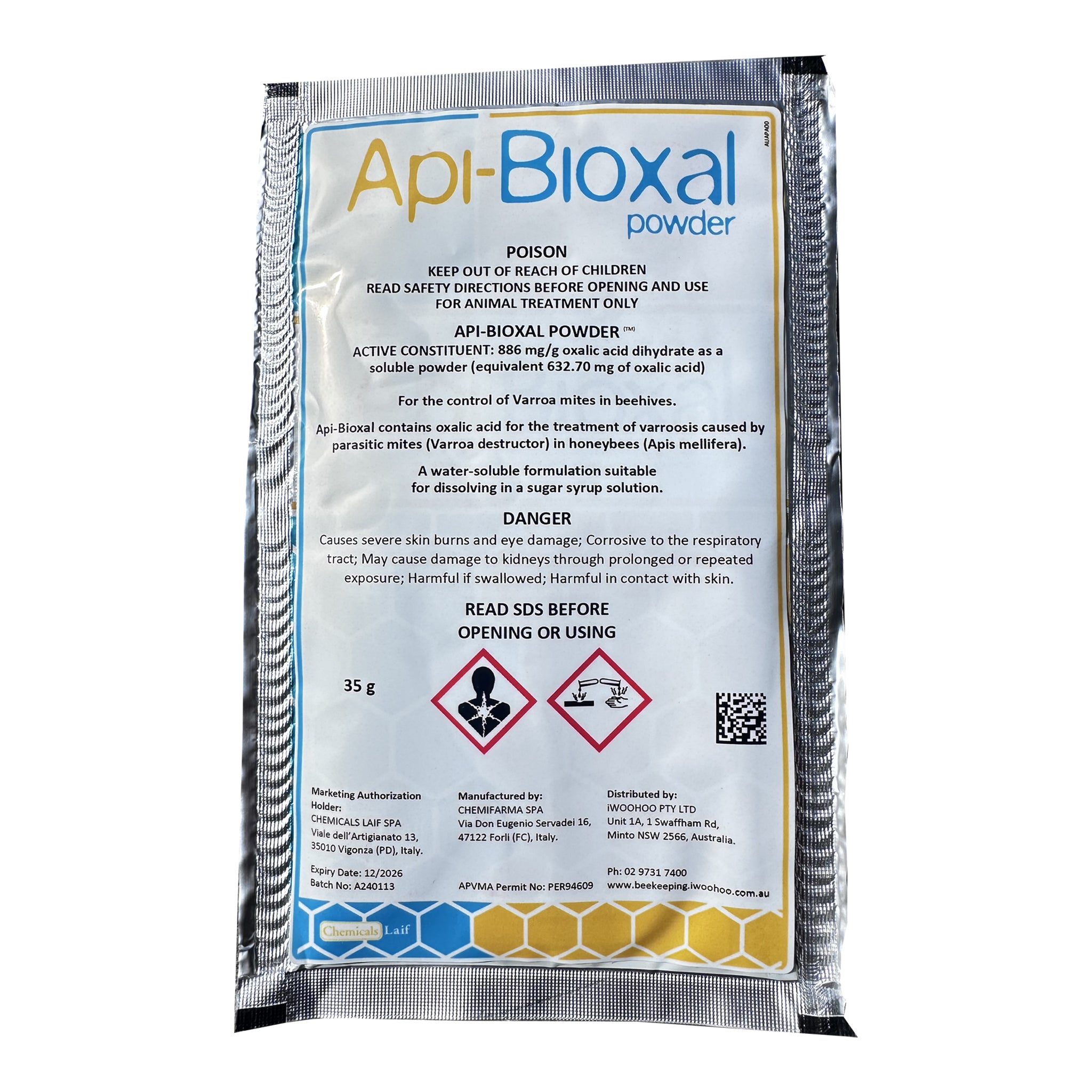 Api Bioxal Powder – 90%+ Effective Varroa Mite Treatment for Beehives | Organic Oxalic Acid Solution for Honey Bee Colonies | Beekeeping Supplies for Varroa Destructor Control | Use for Spring & Fall Hive Maintenance