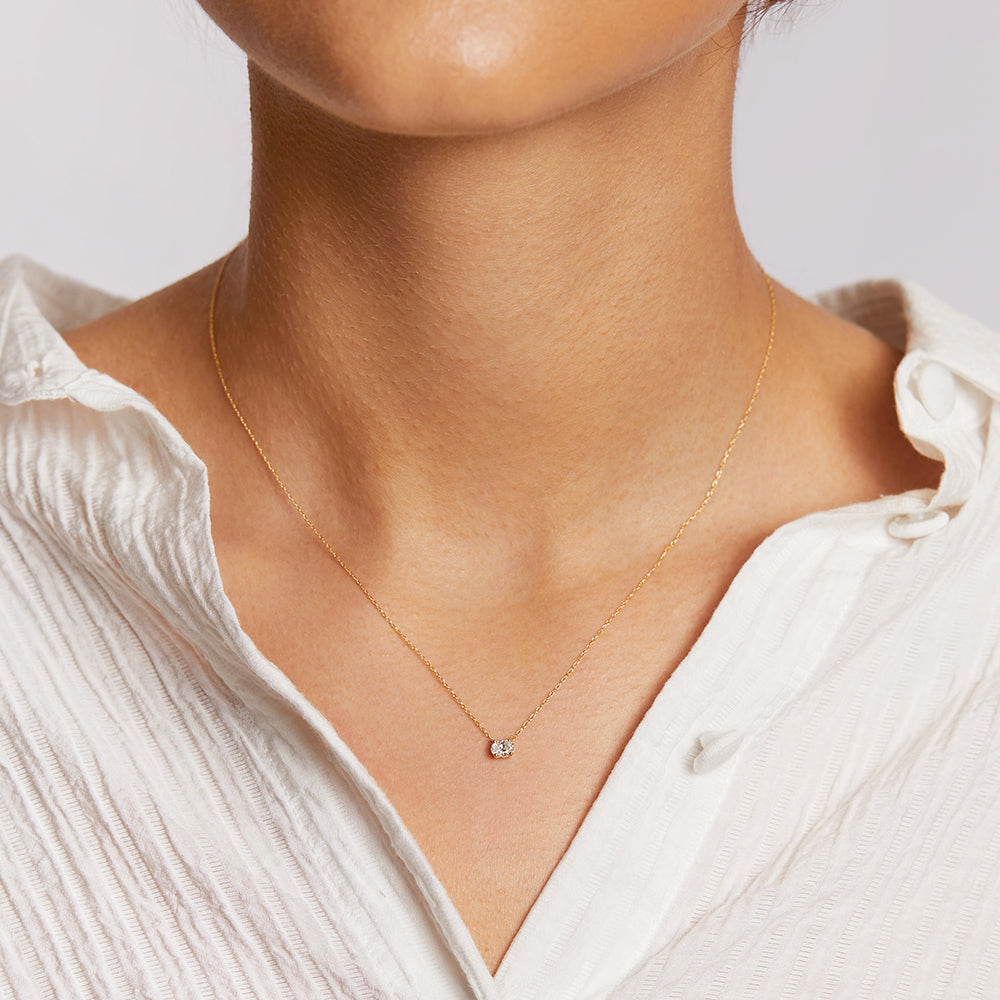 0.20ct Lab Grown Diamond Oval Pendant Necklace in 10k Gold - Elegant Jewelry Gift for Women, Perfect for Anniversary, Birthday & Special Occasions