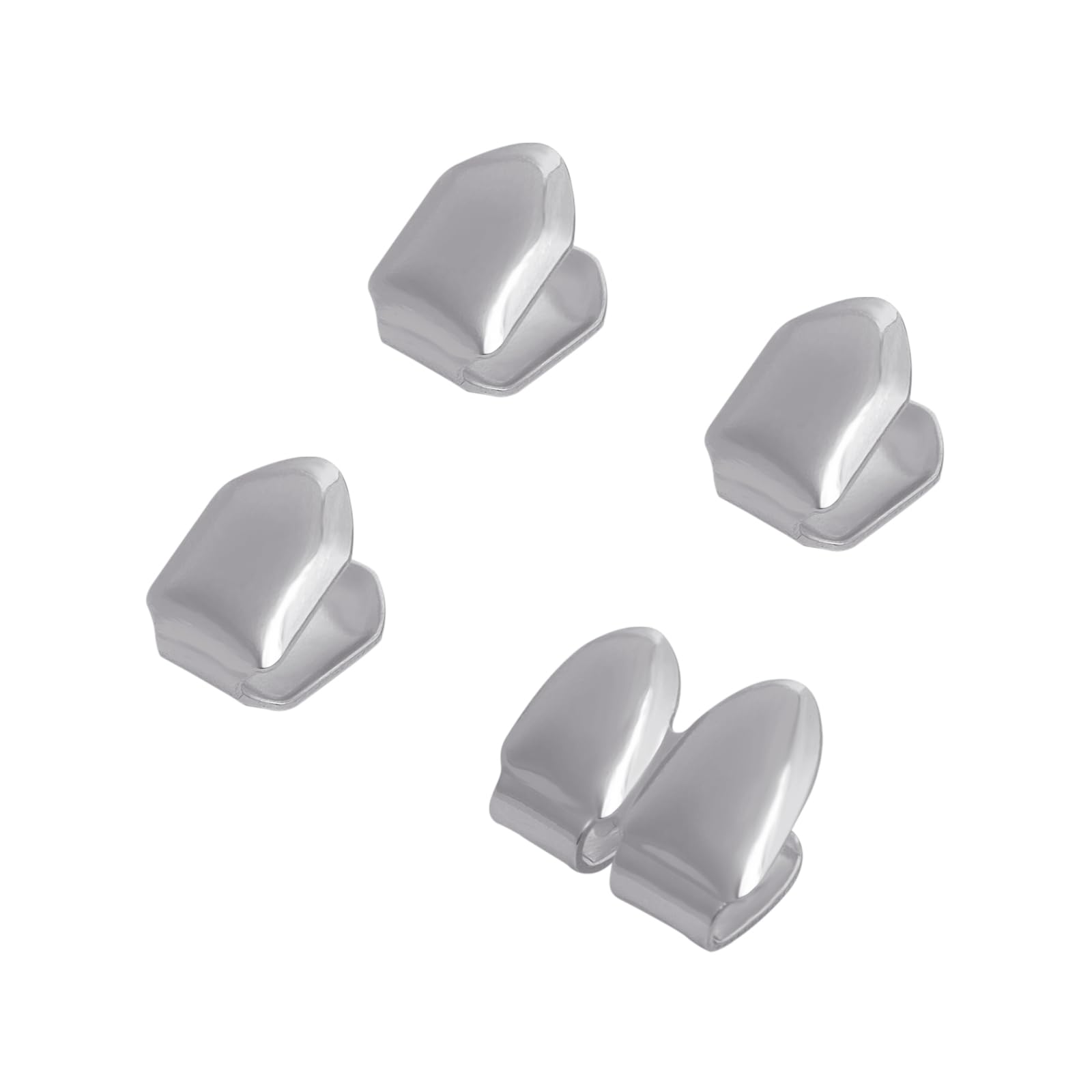 4Pcs Gold & Silver Plated Hip Hop Tooth Grillz - Top Teeth Caps for Men & Women - Perfect for Rappers, Performers, Halloween & Costume Parties - Premium Dental Jewelry Accessories