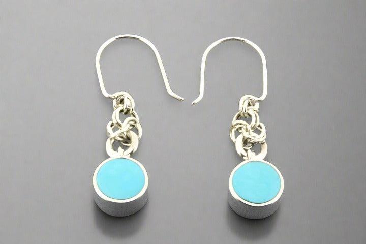 Turquoise and Silver Reef Knot Drop Earrings for Women - Boho Chic Jewelry for Beach, Party, and Everyday Wear