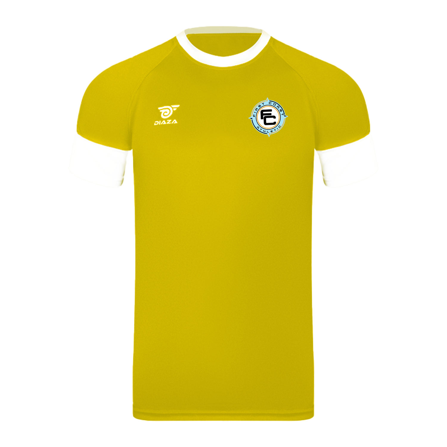 First Coast Athletic Short Sleeve Workout T-Shirt for Men - Moisture Wicking Performance Tee - Gym, Running & Outdoor Training - Bright Yellow