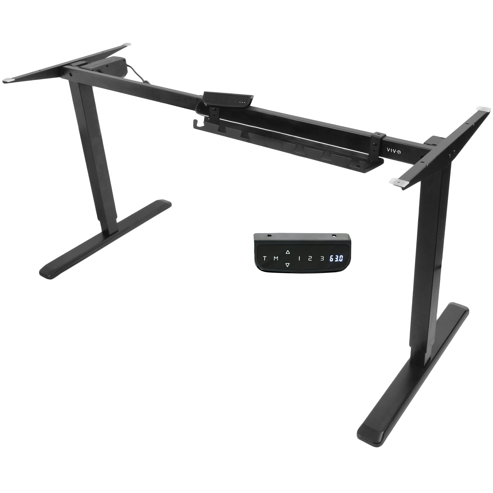 VIVO Black Electric Stand Up Desk Frame Workstation - Single Motor Ergonomic Height Adjustable Base (DESK-V102E) for Home Office & Workspace - Perfect for Remote Work, Gaming & Study Setup