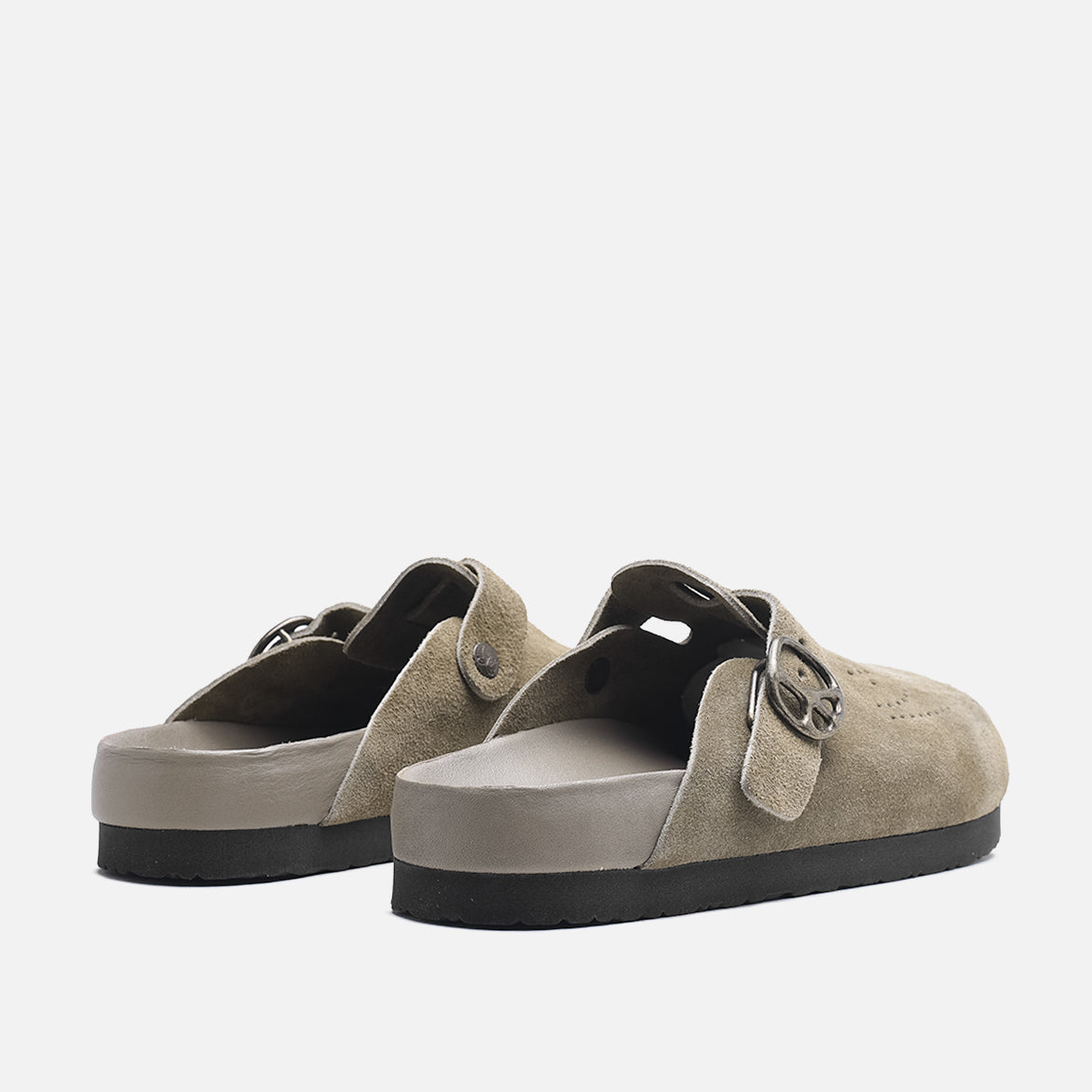 Comfortable Suede Clog Sandals in Taupe - Perfect for Casual Wear, Home & Outdoor Activities
