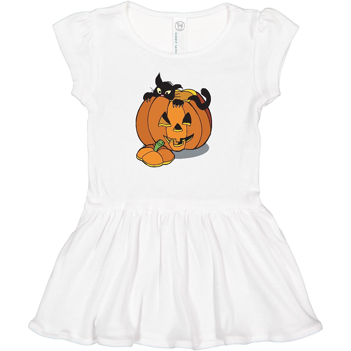 Inktastic Black Cat in Jack-o-Lantern Halloween Baby Dress - Cute Infant Costume for Halloween Parties, Trick or Treat & Photo Shoots