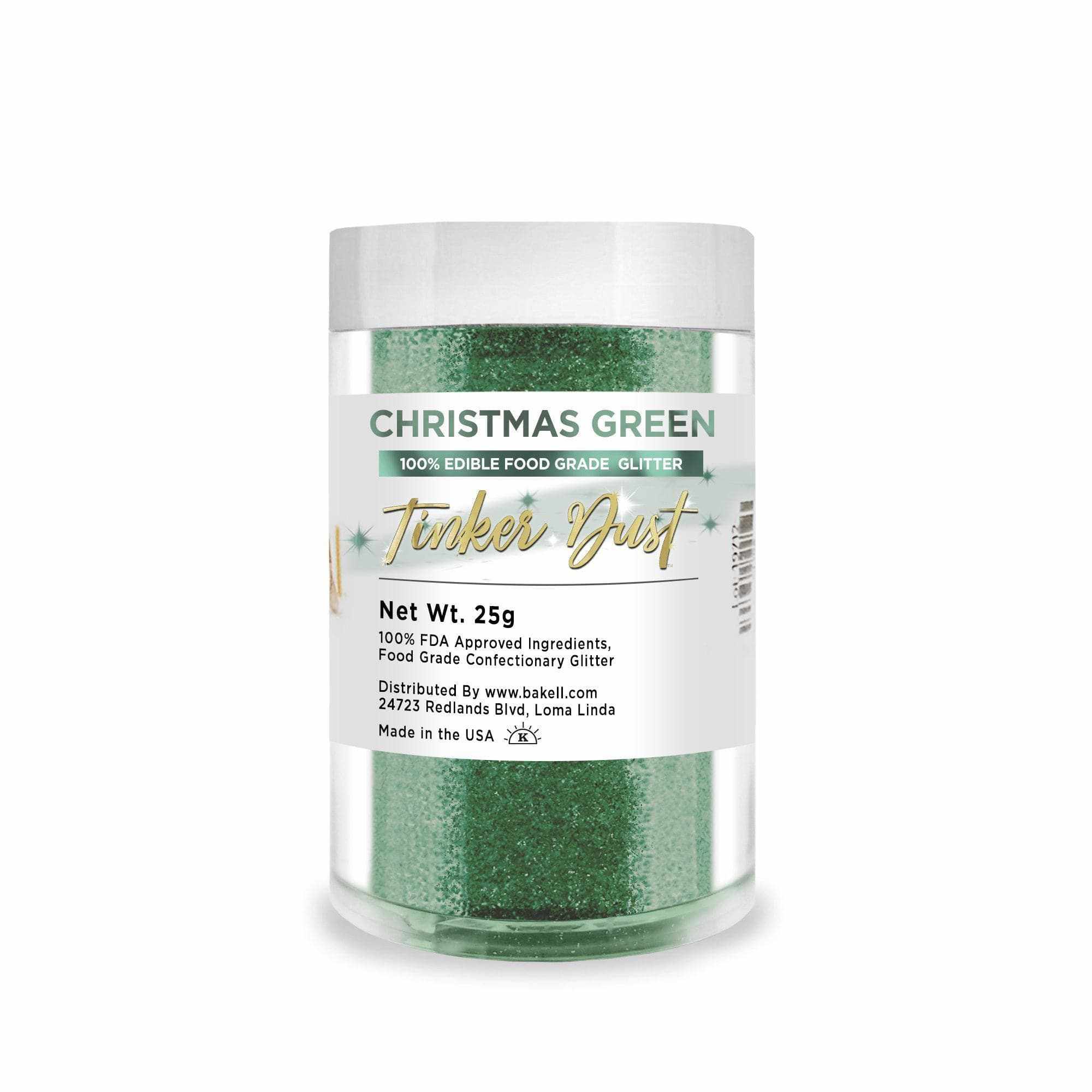 Christmas Green Edible Glitter | Tinker Dust® | Safe for Baking, Cake Decorating & Holiday Desserts