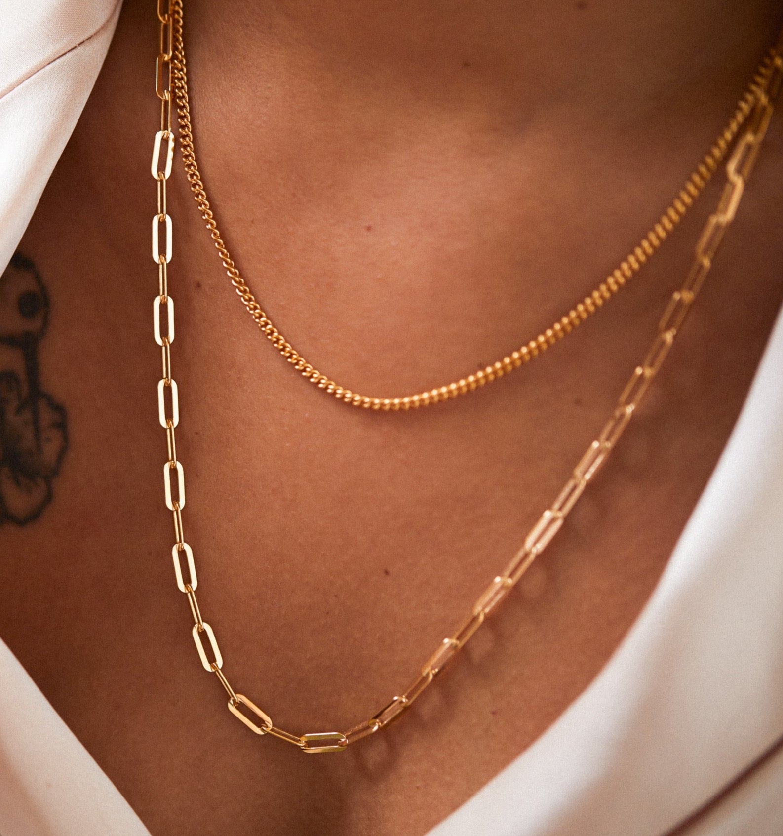 Bold Paperclip Chain Necklace for Women - Trendy Gold & Silver Layering Necklace - Minimalist Dainty Jewelry for Everyday Wear, Office, Date Night & Gifting