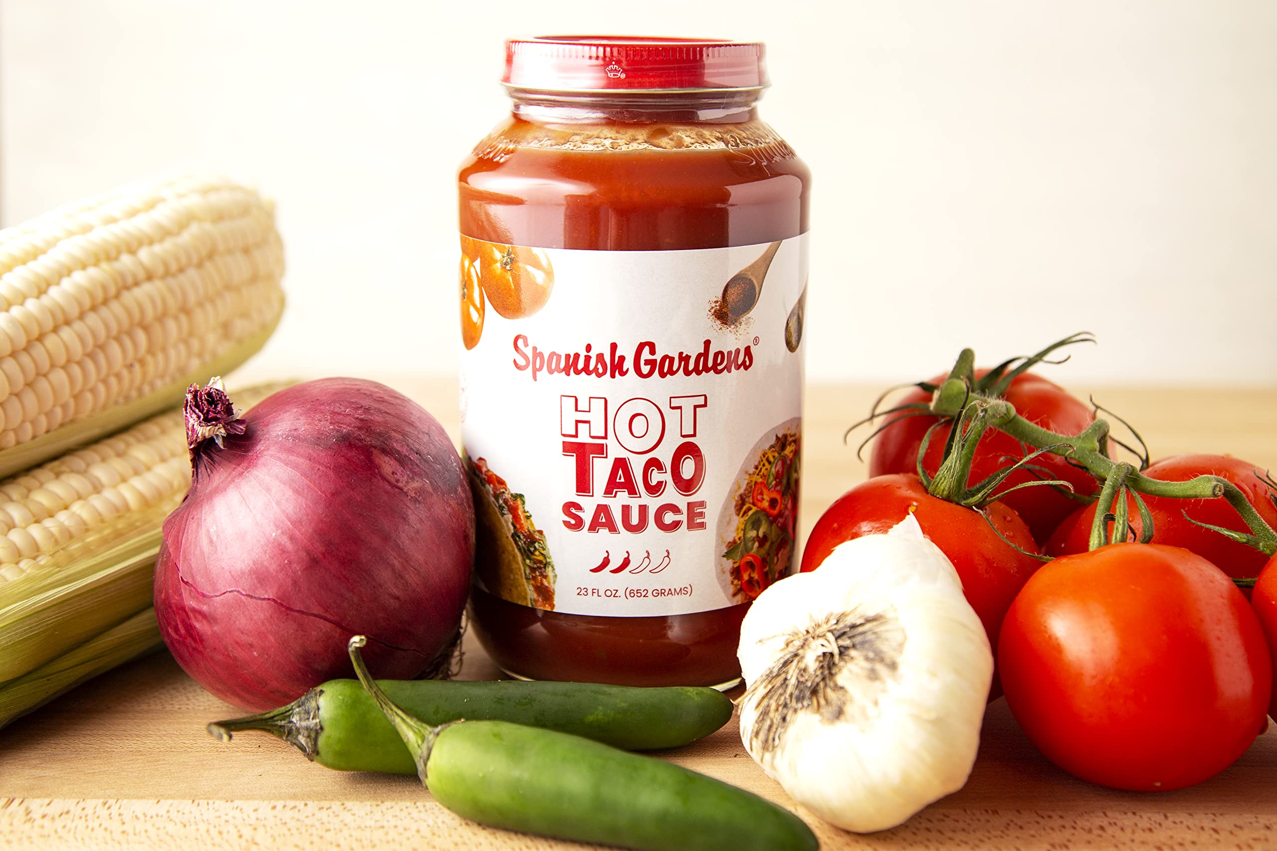 Authentic Mexican Hot Taco Sauce (6 Pack) - Spicy Tex-Mex Sauce Made with Original Family Recipe - 23 oz Bottles - Perfect for Tacos, Burritos, Nachos & Mexican Food Lovers
