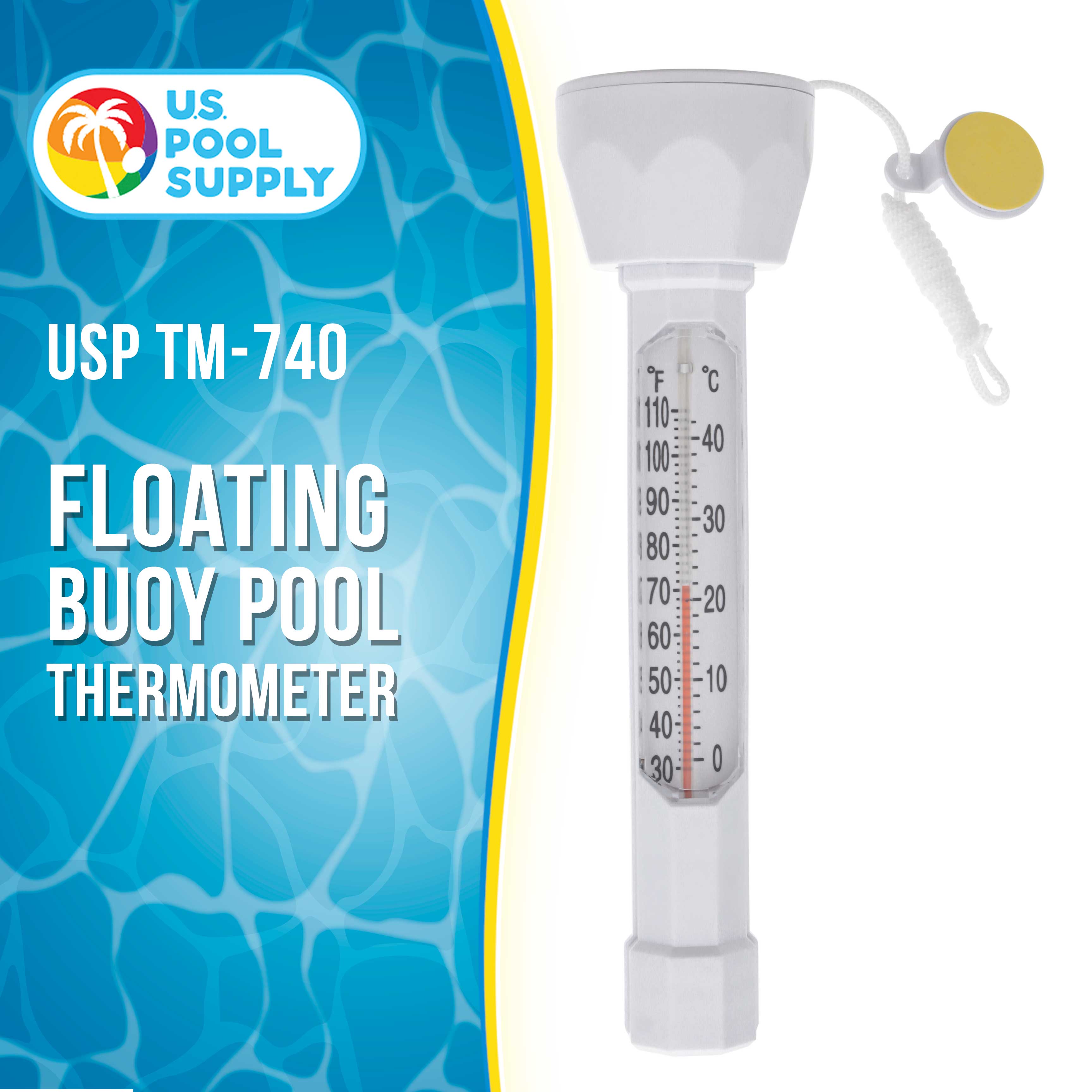 U.S. Pool Supply® Floating Buoy Pool Thermometer - Large Easy-to-Read Temperature Display for Swimming Pools, Spas & Hot Tubs | Perfect for Monitoring Water Temperature in Backyard Pools & Inflatable Hot Tubs