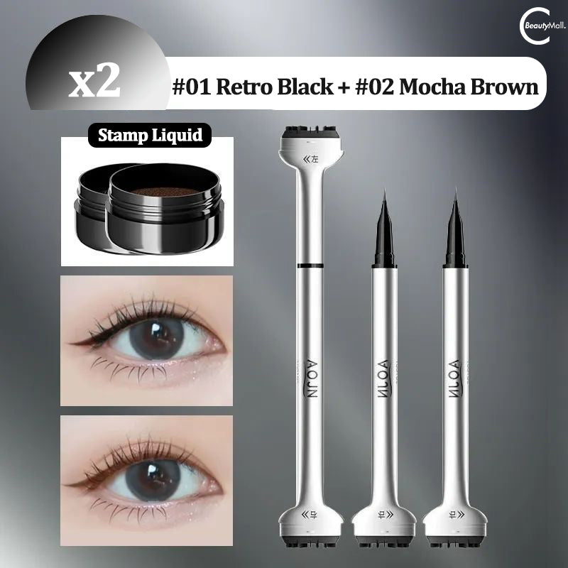 Dual Ended Lower Lash Stamp Eyeliner - Easy Winged & Smokey Eye Makeup Tool for Perfect Eye Looks | Party, Date Night & Everyday Use