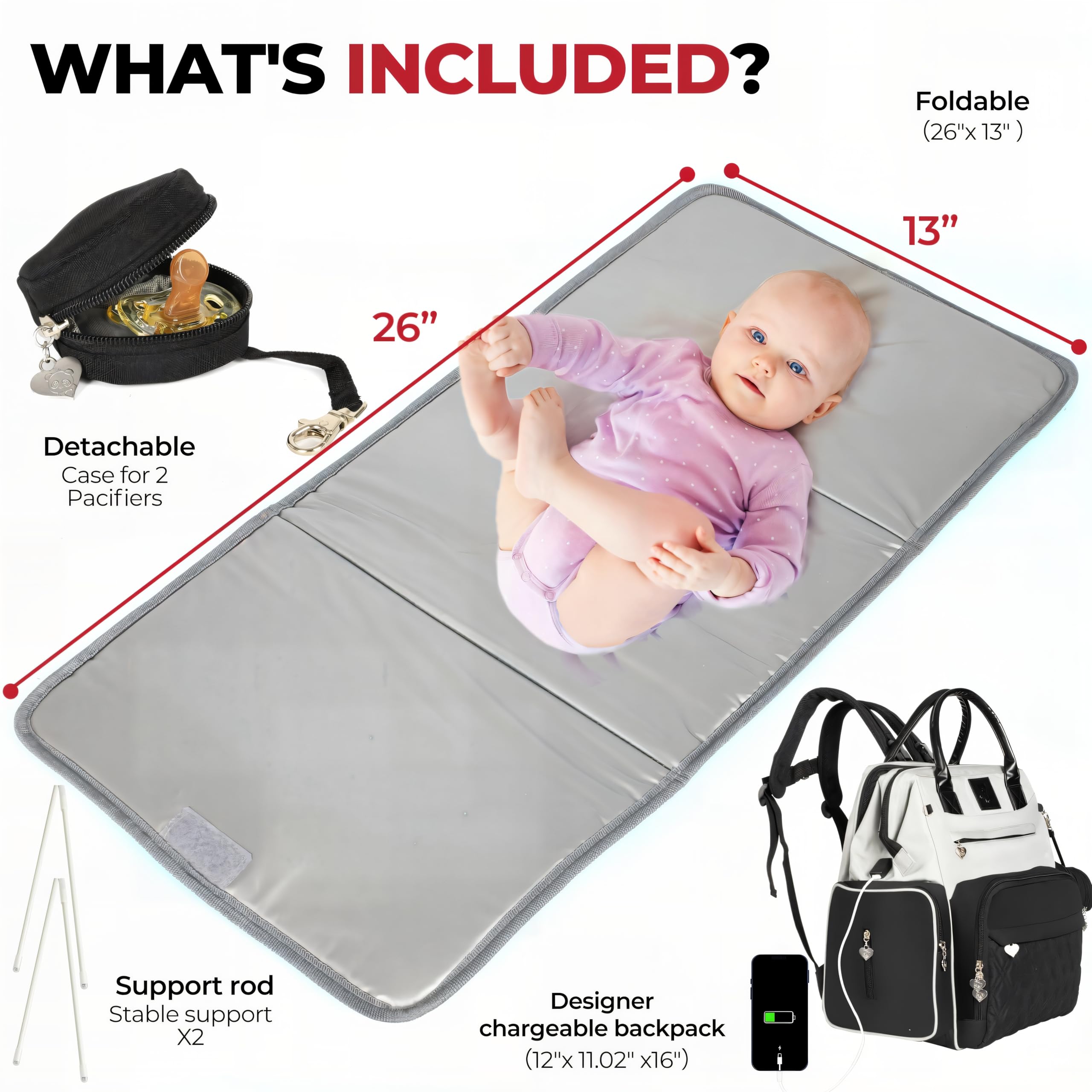 Premium Smart Baby Backpack Diaper Bag with Built-in Changing Station - Heated Pockets, Temperature Control, Insulated Compartments & Water-Resistant Nylon | Perfect for Travel, Daycare & On-the-Go Parents | Organizational Pockets for Baby Essentials | Newborn to Toddler