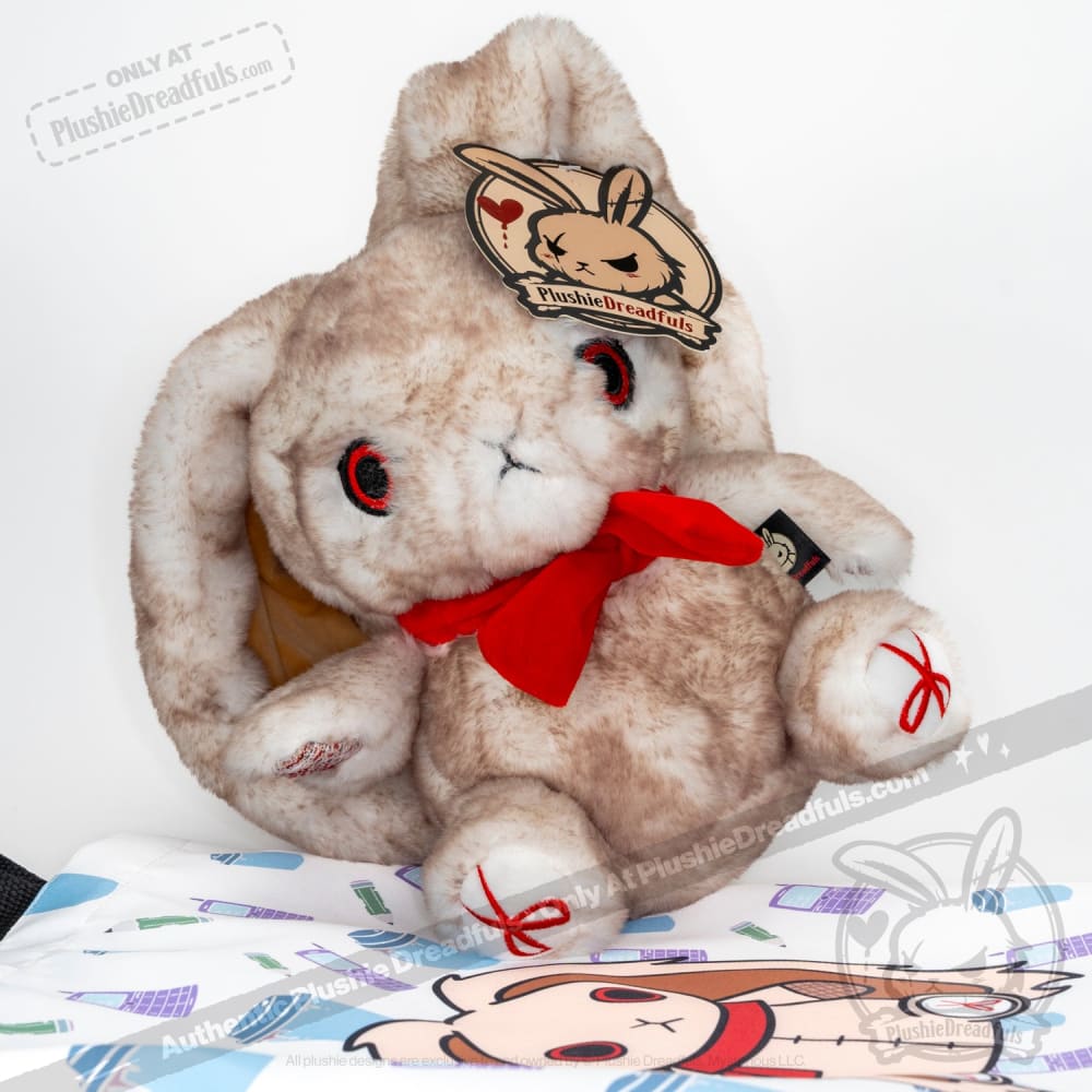 Plushie Dreadfuls Workaholic Rabbit Stuffed Animal - Soft Cuddly Stress Relief Toy for Office Workers & Gift for Professionals