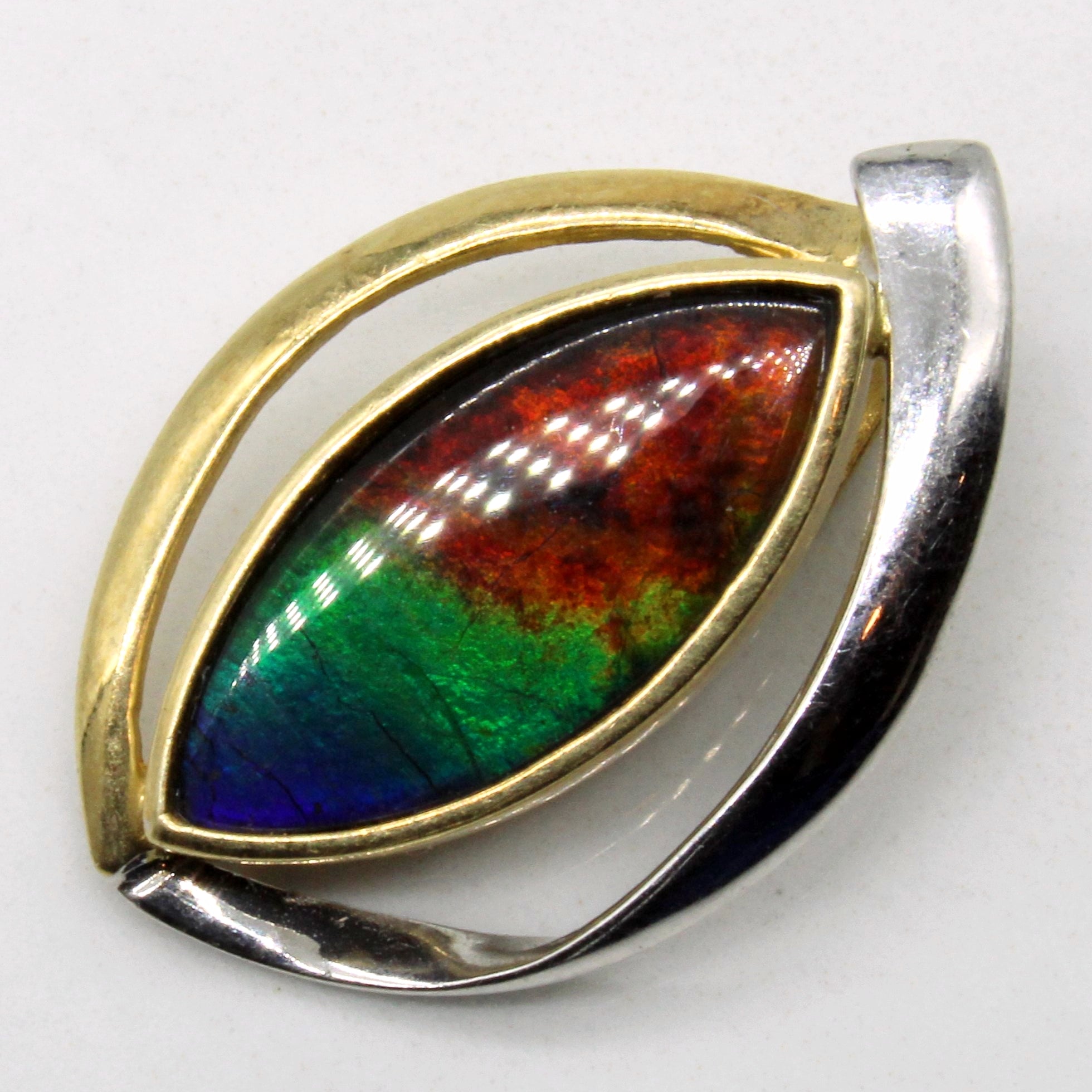 2.00ct Natural Ammolite Pendant Necklace - Rare Iridescent Fossil Gemstone Jewelry for Women, Gift for Her, Perfect for Special Occasions & Evening Events