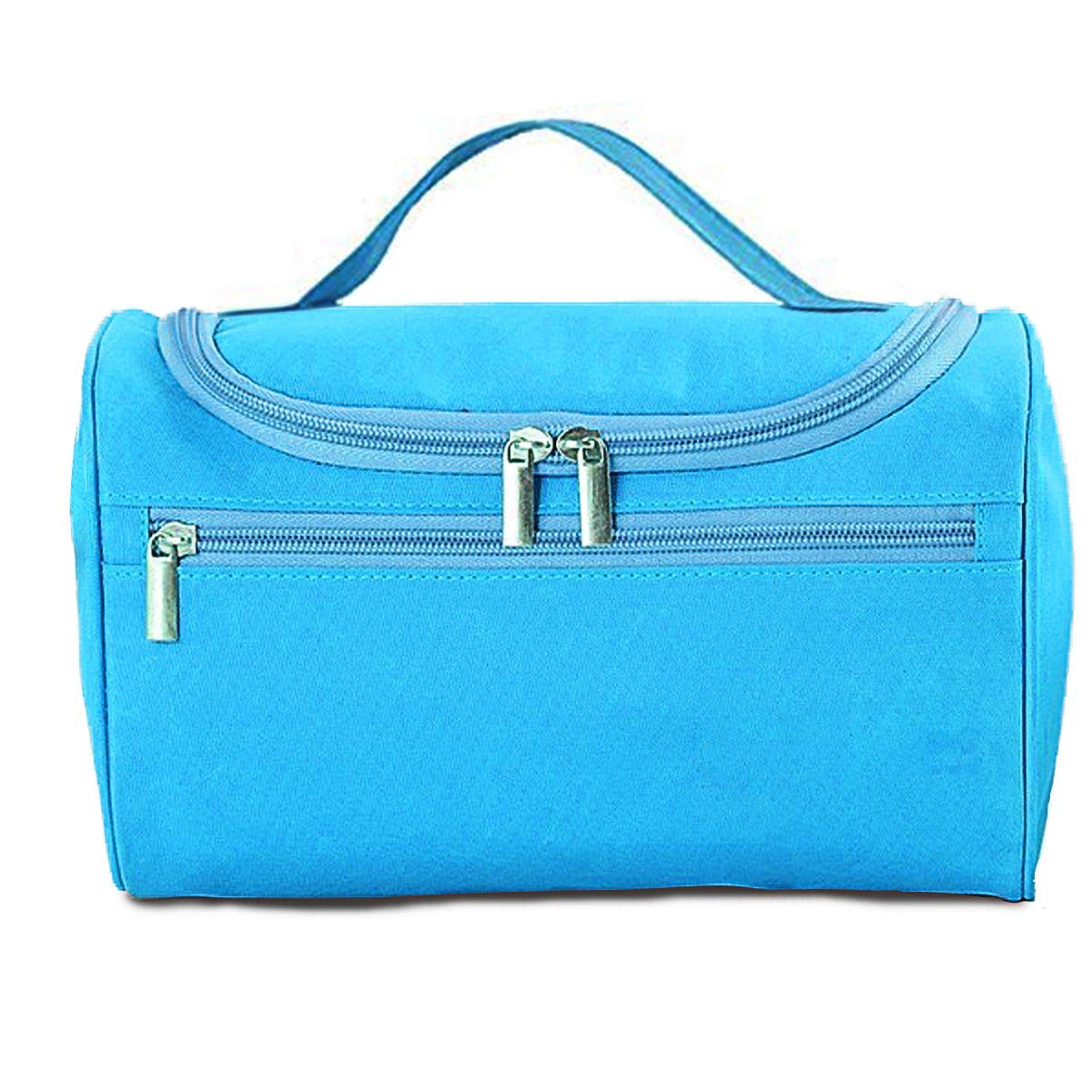 Portable Travel Hanging Organizer - Waterproof Cosmetic & Toiletry Bag for Women & Men (Blue) - Perfect for Camping, Gym, Beach & Airplane Carry-On