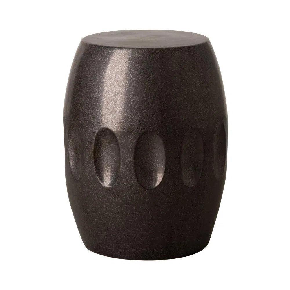18 Inch Orion Ceramic Outdoor Garden Stool - Weather-Resistant Decorative Stool for Patio, Lawn, Poolside & Backyard Decor