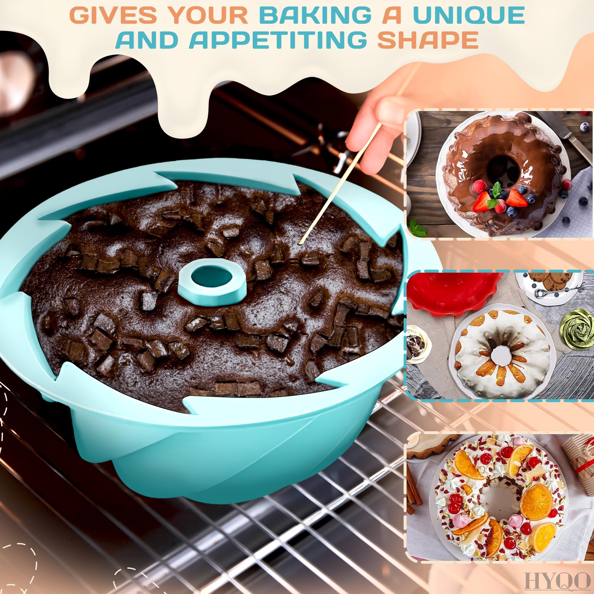 Non-Stick Silicone Bundt Cake Pan - 10 Inch Round Baking Mold for Homemade Cakes, Bread & Muffins | Dishwasher Safe & Heat Resistant | Perfect for Birthday Parties, Holiday Baking & Family Gatherings