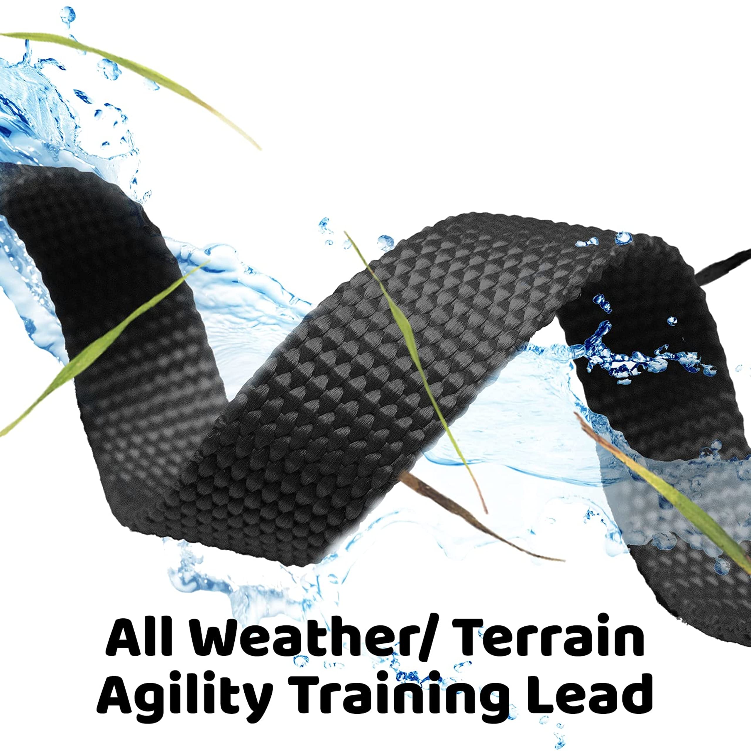 100 ft Black Nylon Dog Leash for Training & Recall - Long Durable Obedience Leash for Dogs - Perfect for Outdoor Adventures, Park Walks & Backyard Playtime