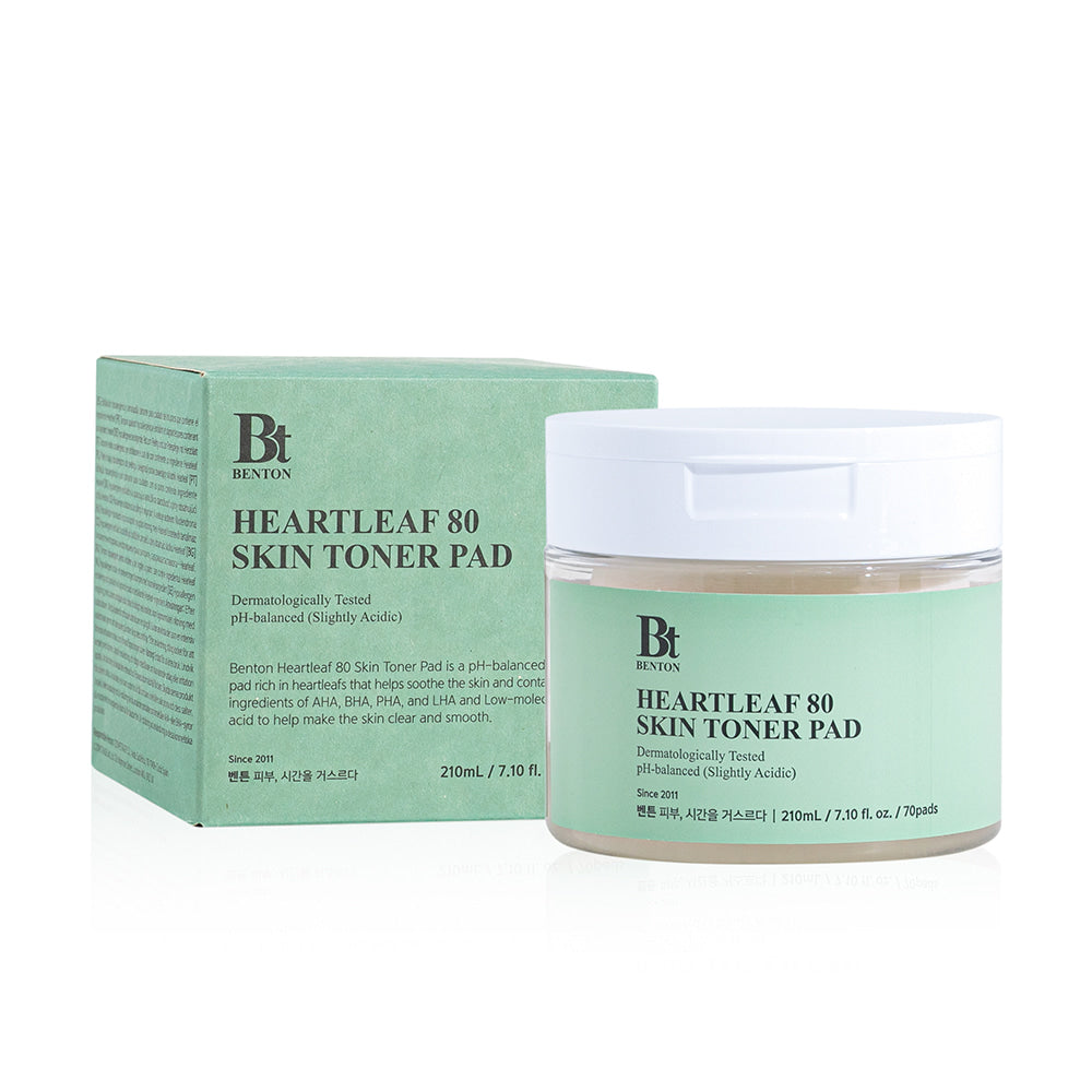 BENTON Heartleaf 80 Soothing Toner Pads for Face - 210ml (70 Pads) | Calming & Hydrating Skincare for Sensitive Skin | Perfect for Daily Use & Travel