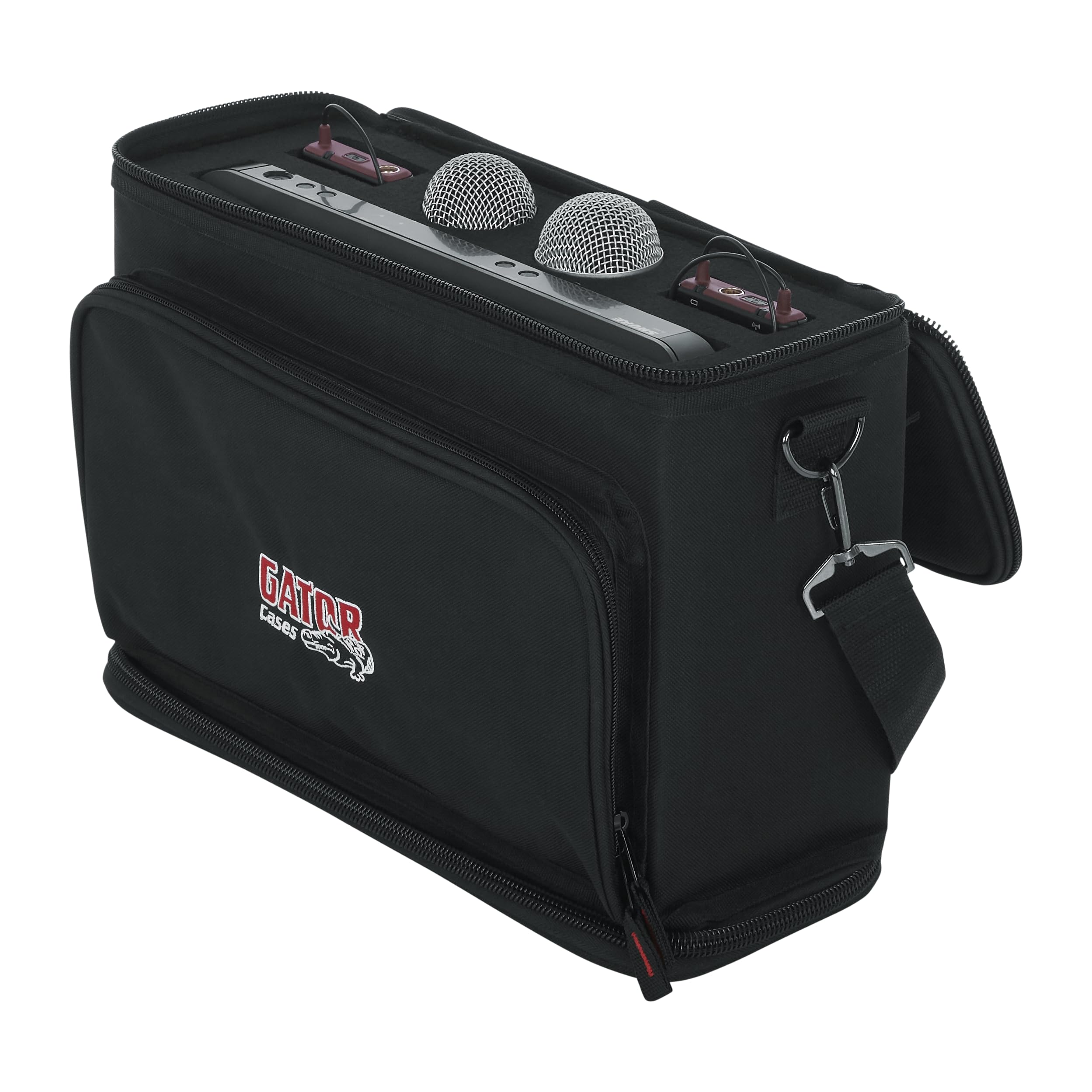 Gator GM-DUALW Wireless System Bag - Professional Portable Audio Equipment Case for Guitar, Bass & Microphone - Perfect for Live Performances, Studio Recording & Traveling Musicians