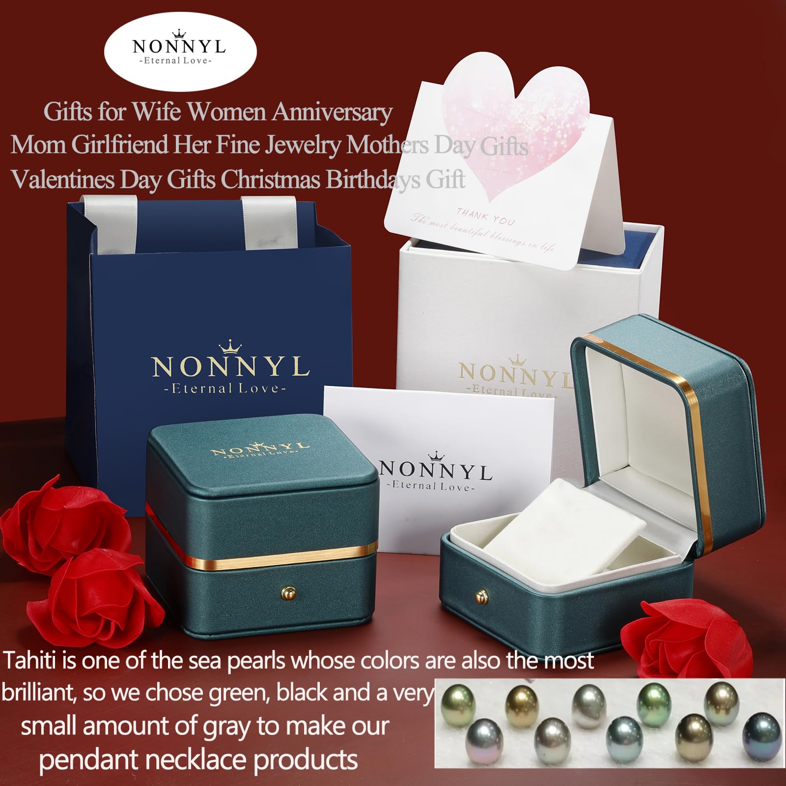 Valentine's Day Gifts for Women - Pearl Jewelry Set for Wife, Grandma, Mother's Day, Anniversary, Birthday & Christmas | Elegant Present for Wedding, Romantic Occasions & Special Celebrations