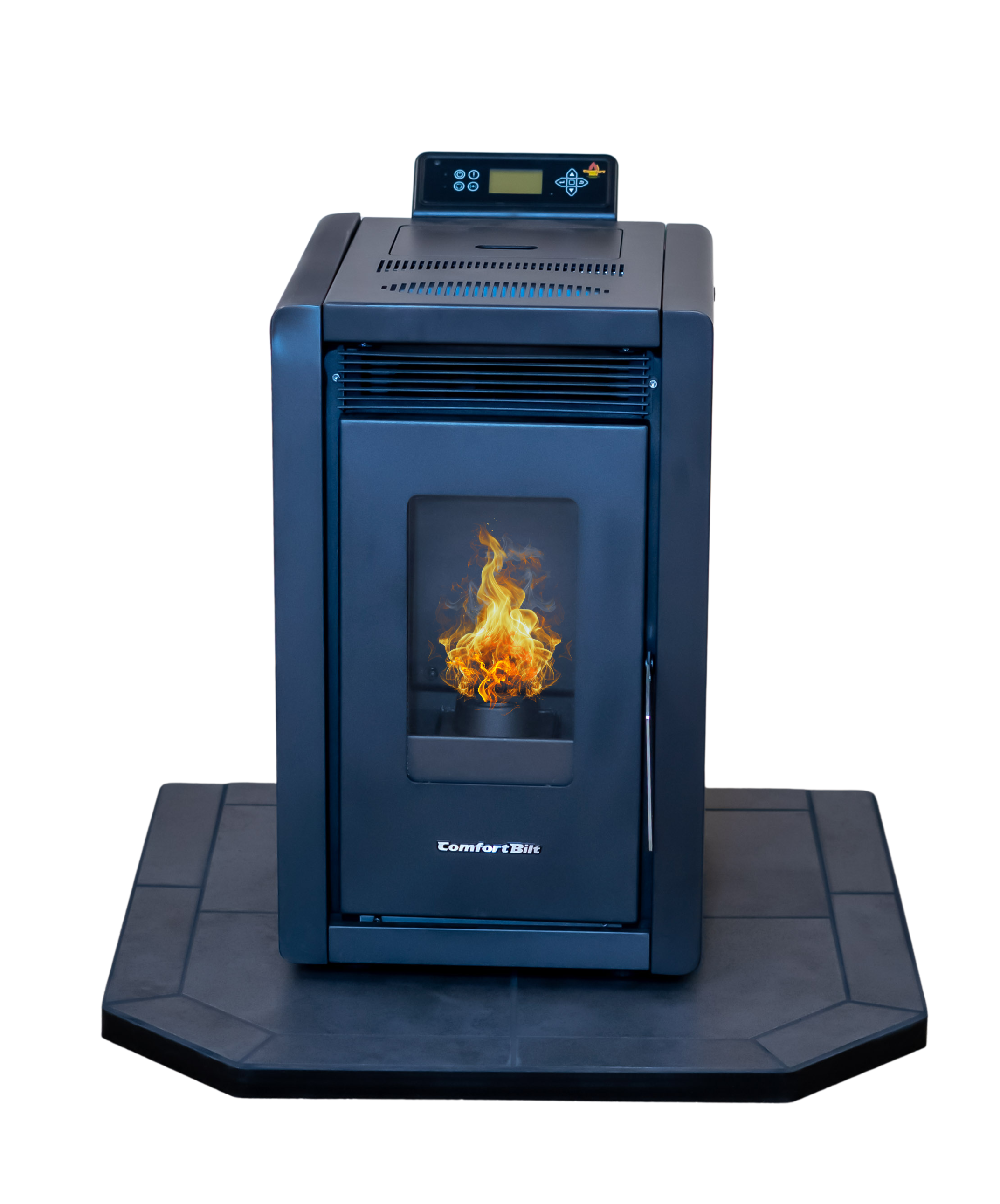 Comfortbilt HP40 Pellet Stove Hearth Pad - 32 Inch Standard Size in Midnight Black - Fireplace Protection Mat for Wood Stoves & Home Safety - Perfect for Living Rooms, Basements & Cabins