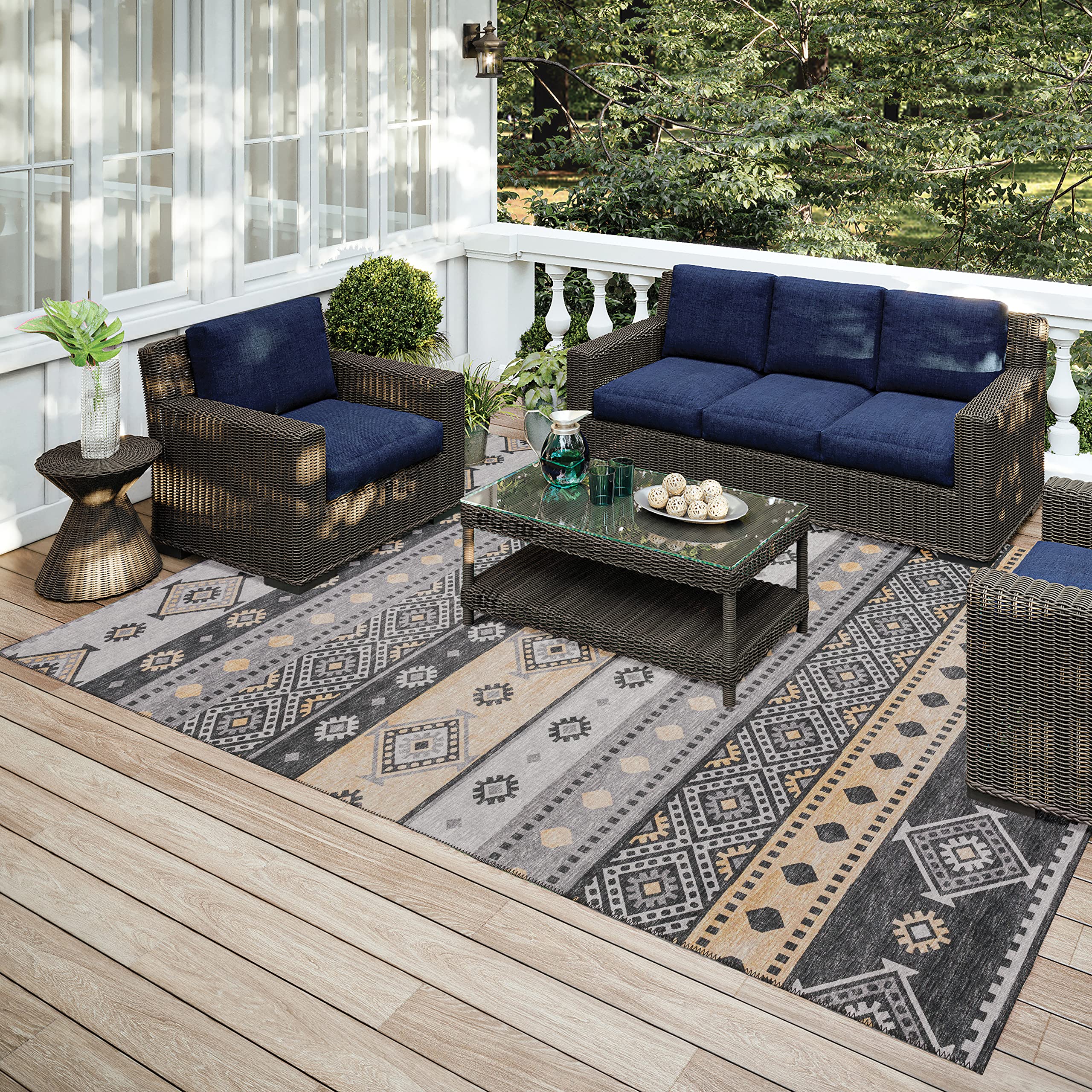Addison Rugs Yuma AYU42 Gray 8' x 10' Area Rug - Soft Modern Living Room Carpet for Bedroom, Dining Room & Home Decor