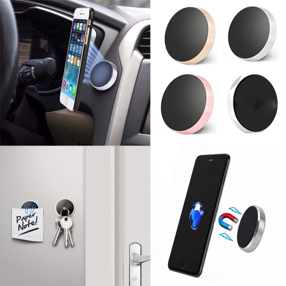 Universal Car Phone Holder - Aluminum Alloy Magnetic Plate with Silicone Sucker Mount for iPhone & Android | Secure Hands-Free Driving, GPS Navigation & Road Trip Essentials
