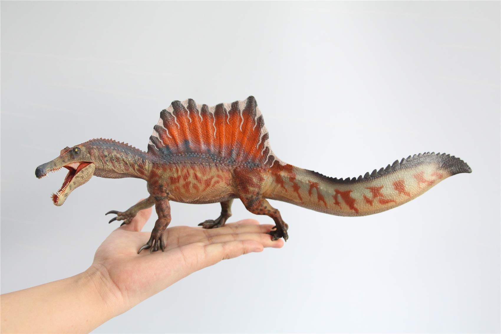 1/35 Scale Realistic Spinosaurus Dinosaur Figure - Scientific Spinosauridae PVC Collector Toy, Educational Animal Model for Adults, Home Decor & Gift (Orange) | Perfect for Dinosaur Enthusiasts, Collectors & Science Lovers