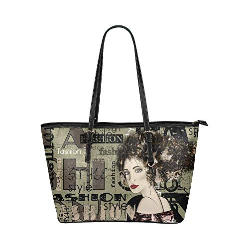 **InterestPrint Stylish Women's Leather Tote Bag - Custom Portrait Shoulder Handbag for Ladies - Perfect for Work, Travel & Everyday Use**