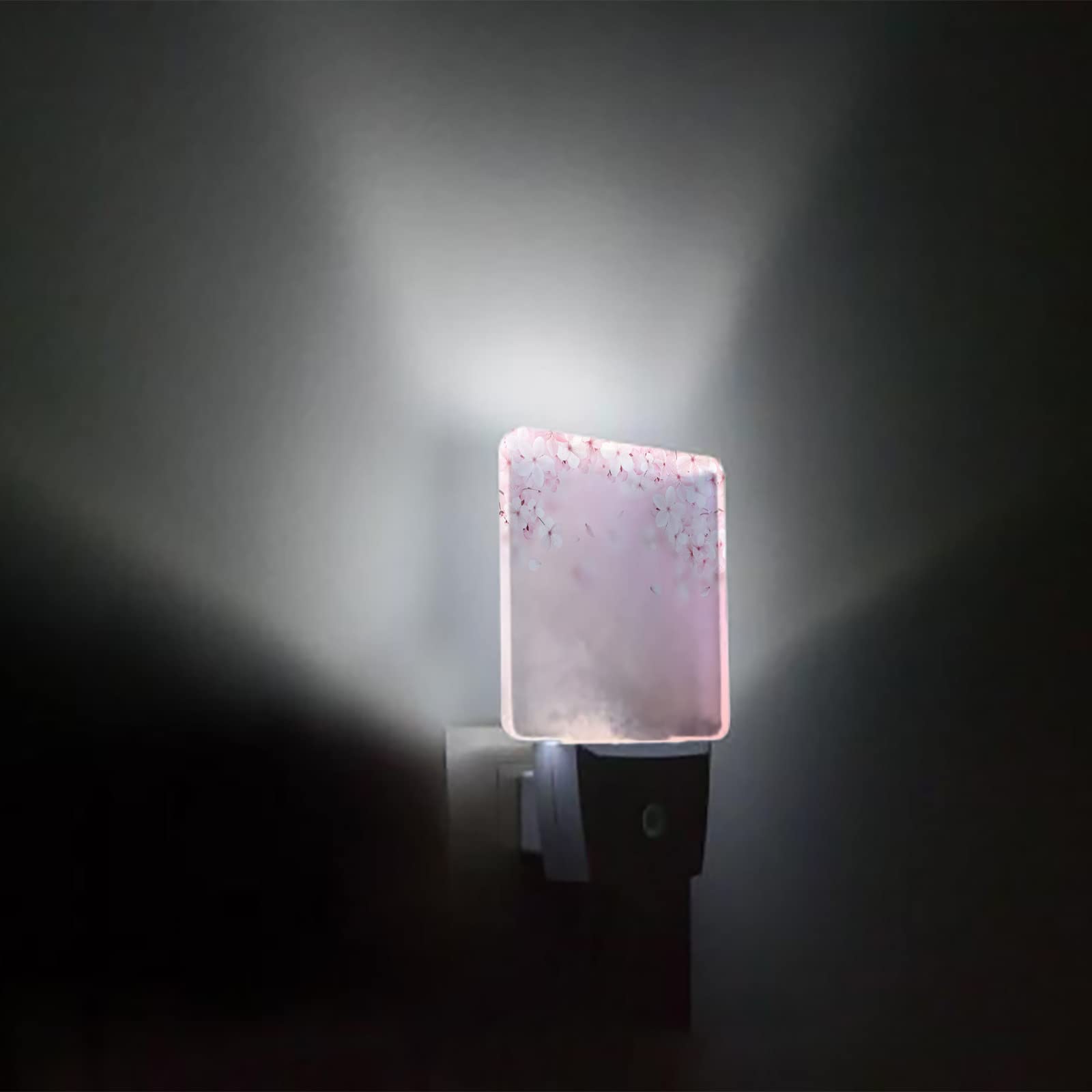 LED Night Light Plug in with Auto Sensor - Pink Peach Flower Design, Dimmable Night Lamp for Kids, Bedroom, Bathroom, Kitchen & Hallway | Perfect for Nighttime Safety & Home Decor