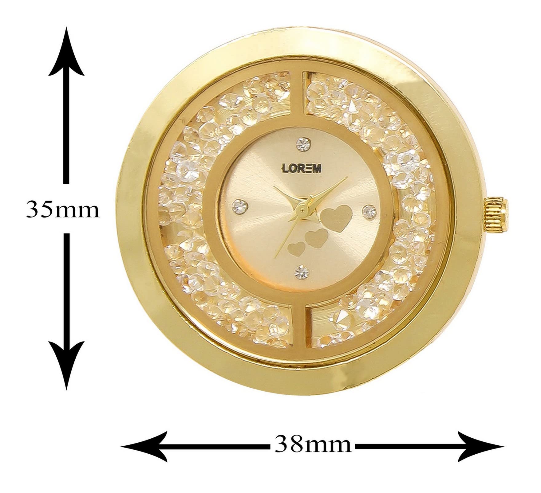 LOREM Gold Round Bracelet Analog Watch for Women LR254 - Elegant & Stylish Accessory for Parties, Work & Everyday Wear