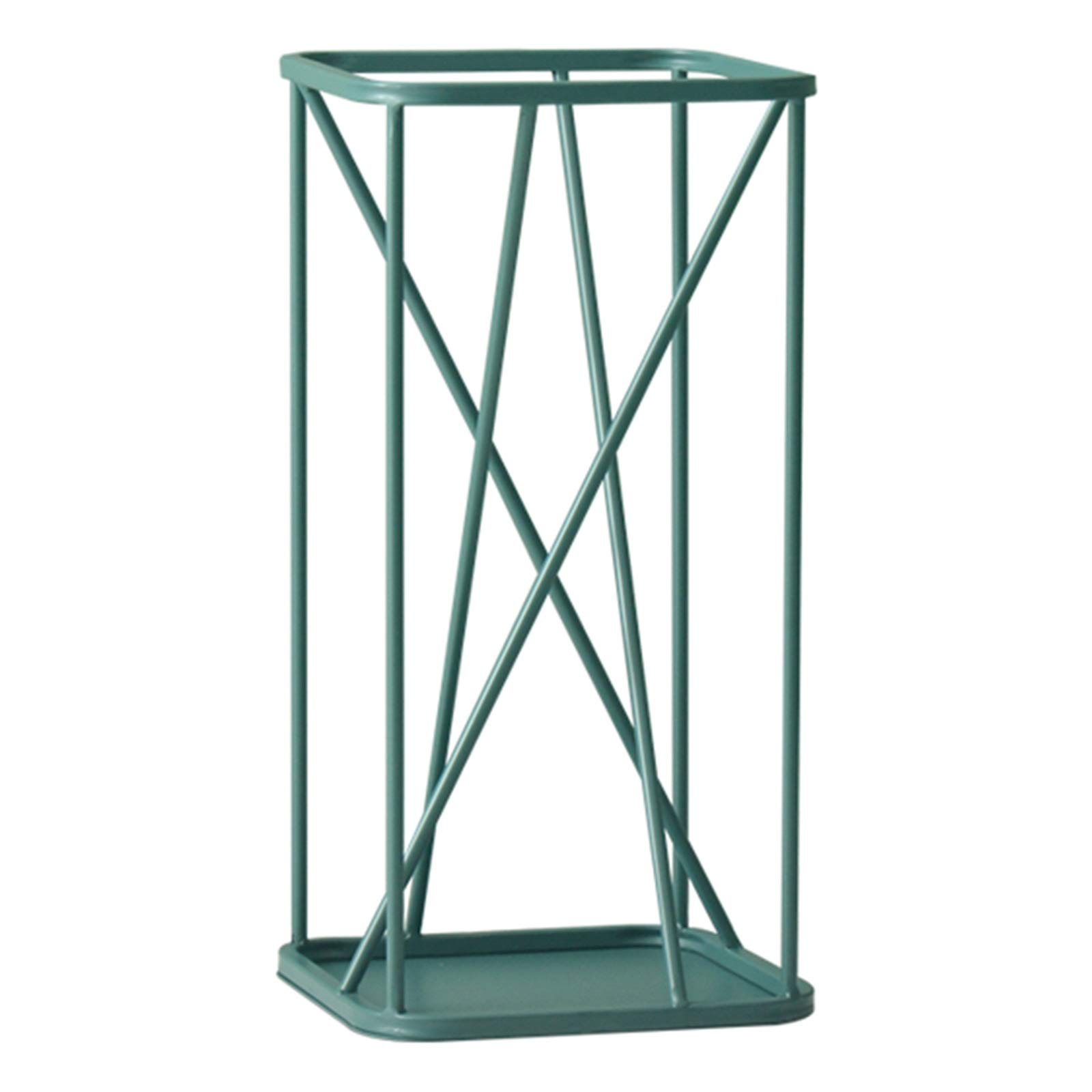 Blue Metal Umbrella Stand with Hooks & Drip Tray - Sturdy Indoor/Outdoor Umbrella Holder for Canes, Walking Sticks & Golf Clubs - Perfect for Entryway, Home, Restaurant & Office Use
