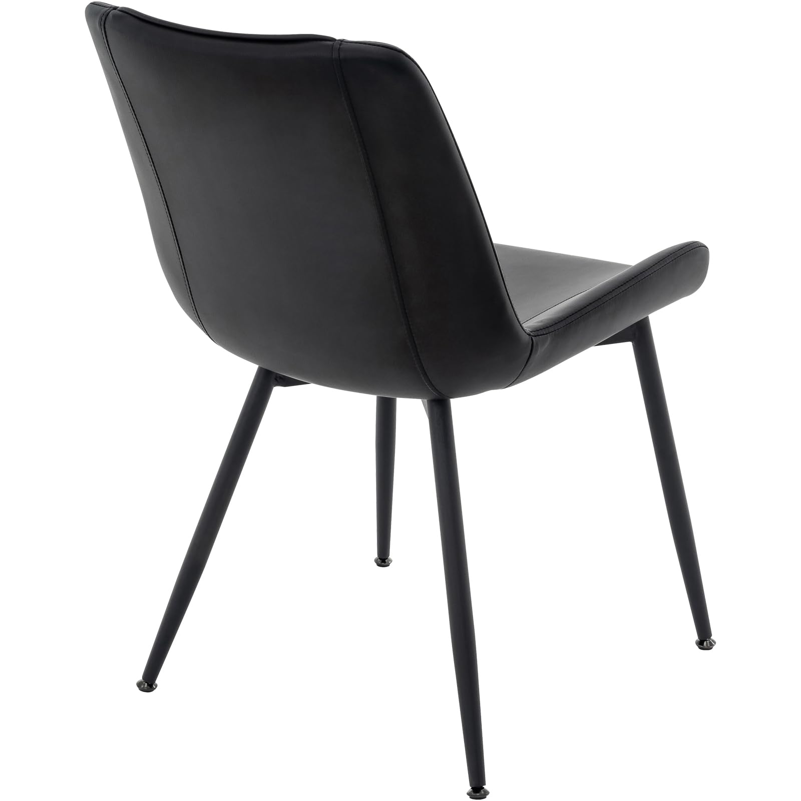 Brage Living Dining Chairs Set of 2 - Modern PU Leather Armless Kitchen & Dining Room Chairs with Metal Legs, Upholstered Accent Side Chairs (Black) - Perfect for Small Spaces, Breakfast Nooks & Contemporary Dining Areas