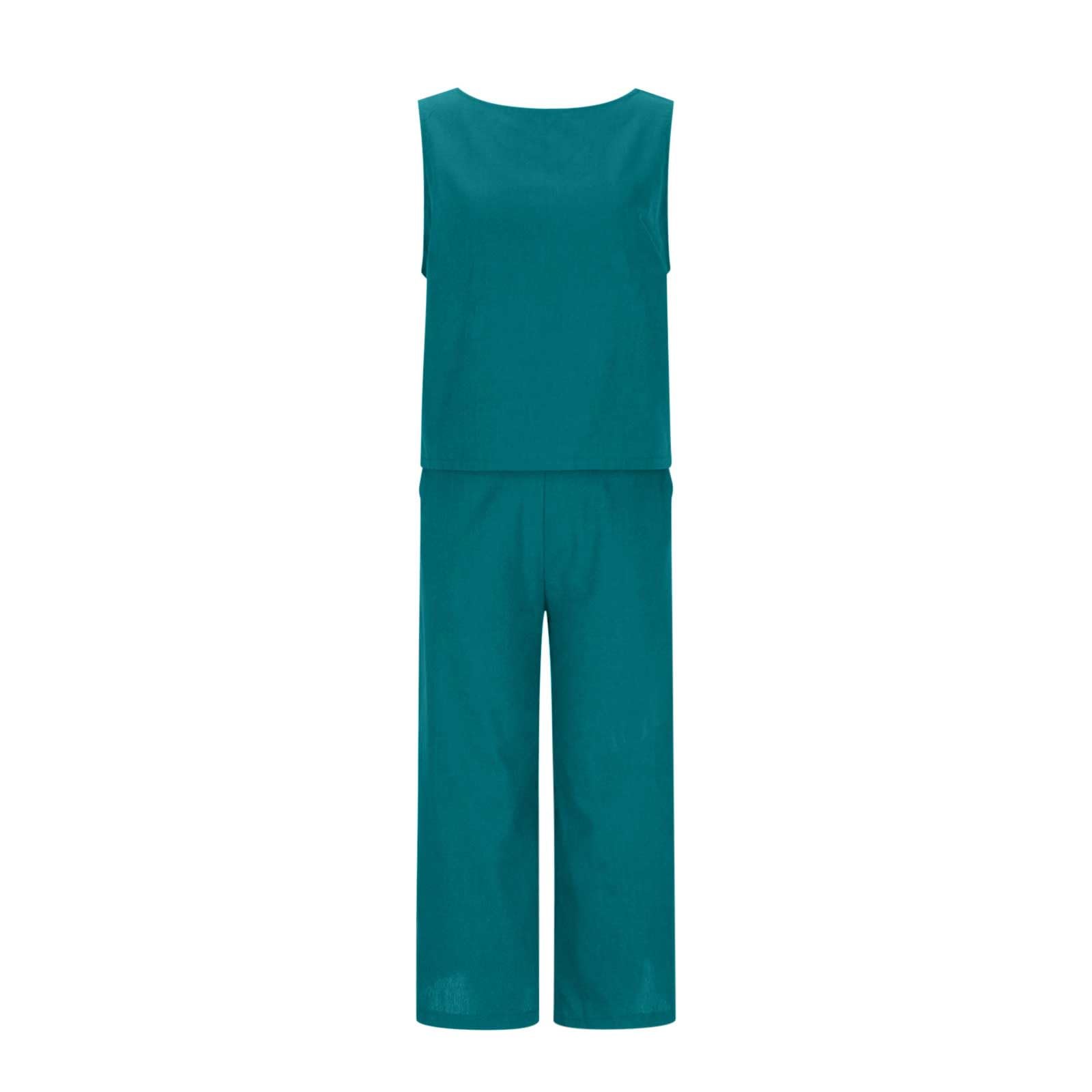 Oelaio Women's 2-Piece Cotton Lounge Set - Casual Pajama & Pants Outfit for Fall | Plus Size Matching Loungewear for Home, Sleep & Relaxation