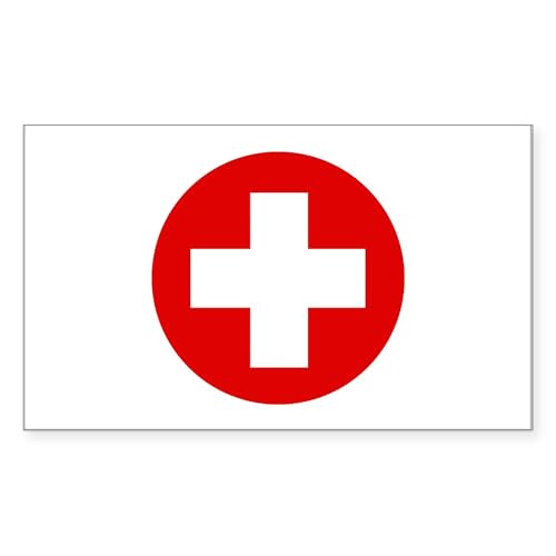 White - First Aid Kit Rectangle Sticker