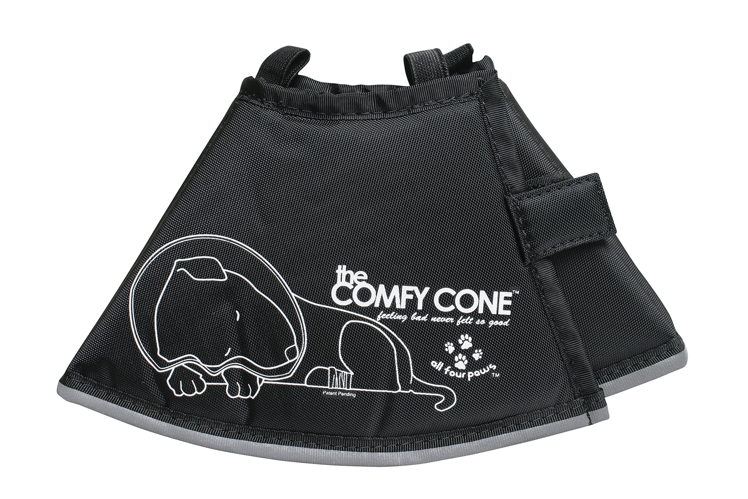 All Four Paws Comfy Cone Soft Pet Recovery Collar for Dogs & Cats - Post-Surgery E-Collar Alternative for Wound Care, Spay & Neuter - Small Size in Black | Perfect for Healing, Licking Prevention & Comfortable Recovery at Home