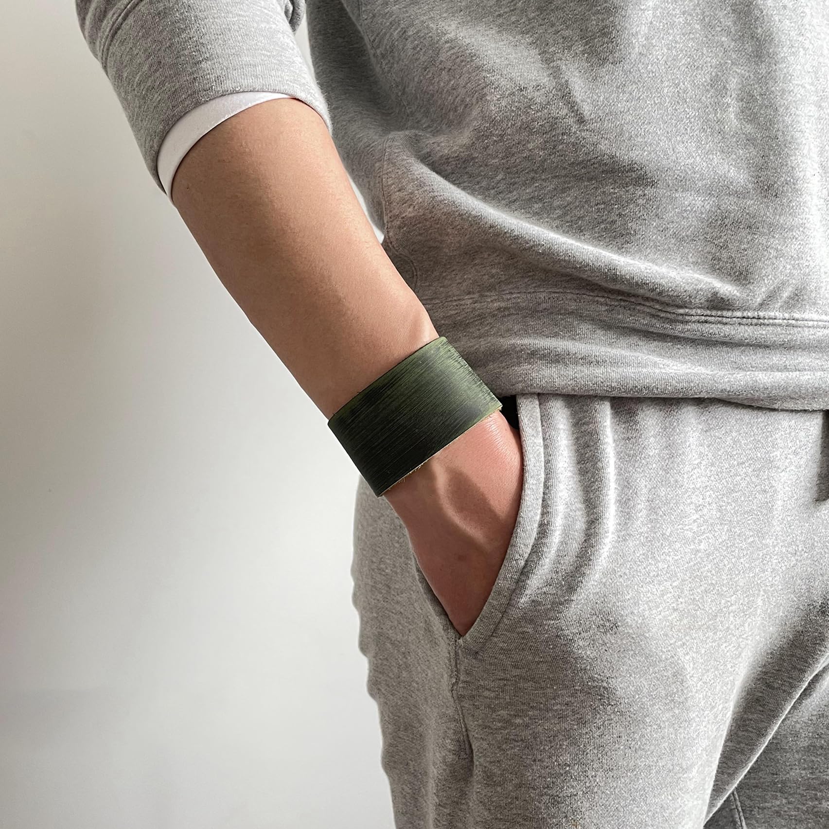 Punk Rock Wide Faux Leather Wristband - Retro Adjustable Snap Bracelet Arm Band Cuff - Perfect for Concerts, Festivals & Gothic Fashion